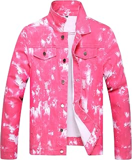 RANMCC Men's Stretch Vintage Washed Long Sleeve Denim Jacket