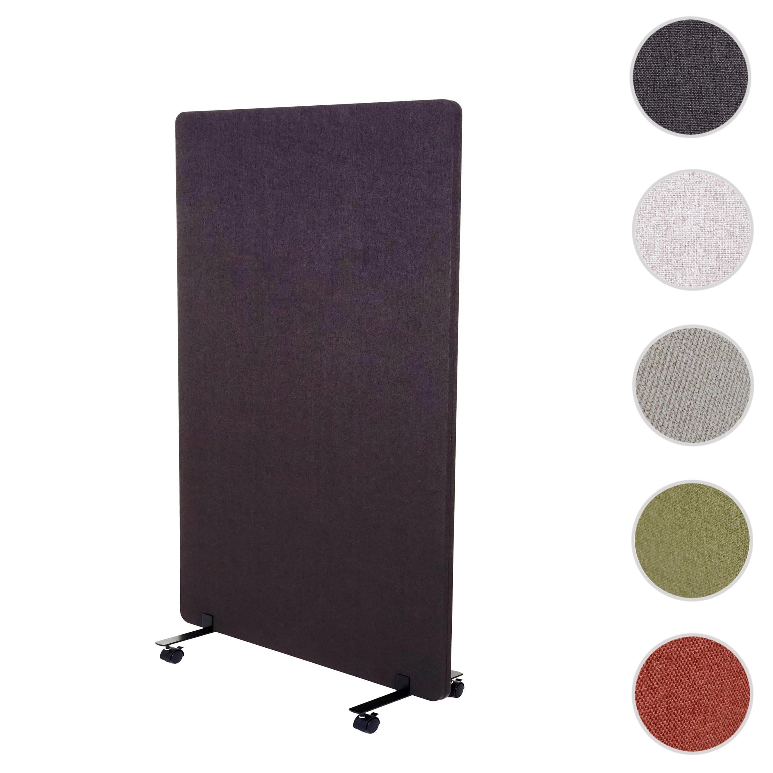 Akustik-Trennwand HWC-G77, Büro-Sichtschutz Raumteiler Pinnwand, doppelwandig rollbar Stoff/Textil - 127x80cm braun-grau