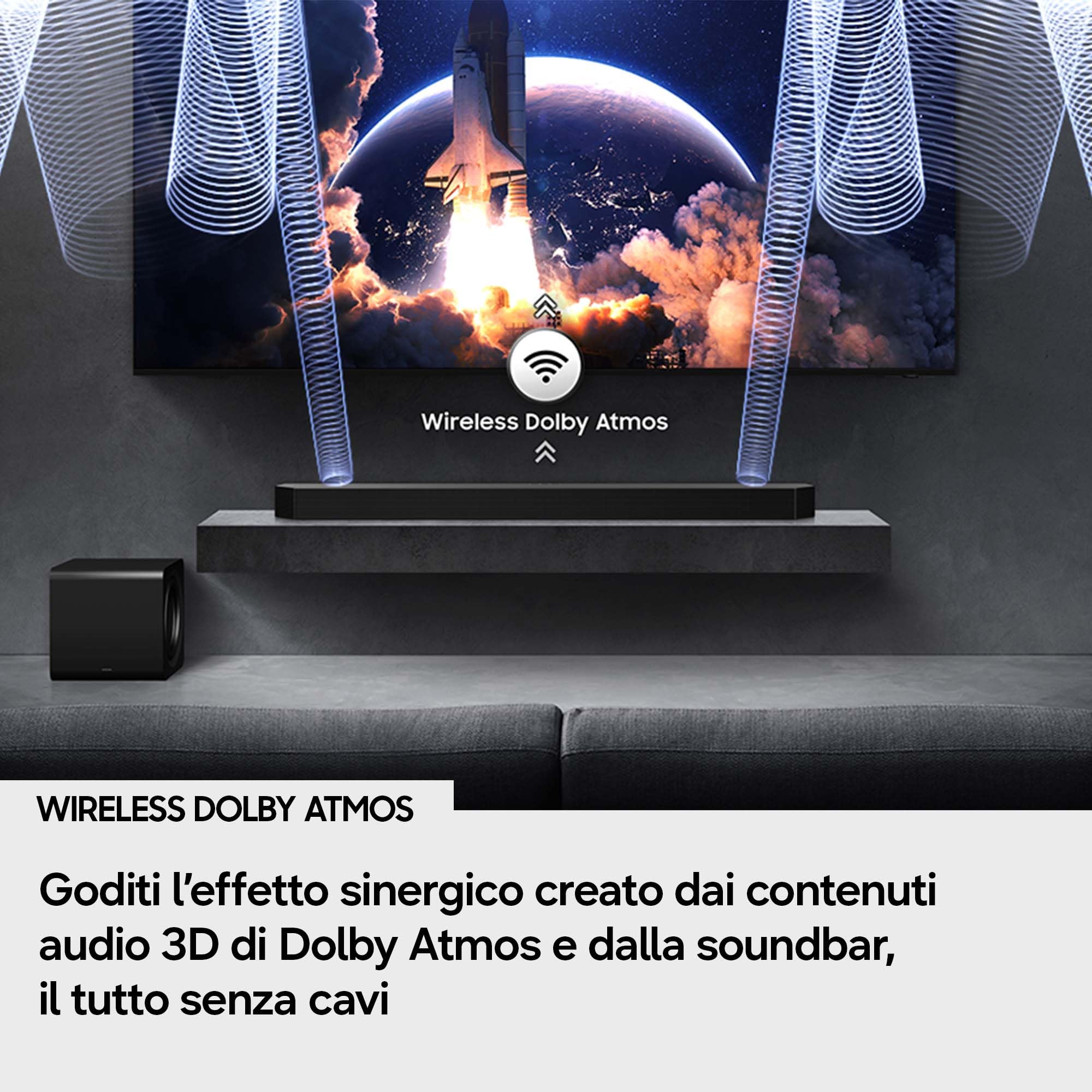 Samsung Q-Serie Soundbar HW-Q990H/XC 11.1.4 Canali, Full Surround Subwoofer, Rear Speaker, Wireless Dolby Atmos, DTS XSpaceFit Sound Pro, Q-Symphony, Connessione TV Wireless, 2026