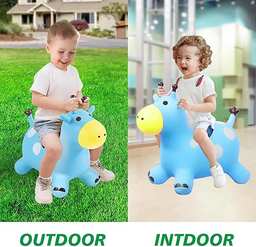 Miniatura 7 de Juguete inflable de caballo animoso, juguete de caballo de salto para niños, juguete de salto favorito de los niños. Perfecto para cumpleaños,