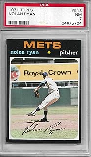 1971 Topps Baseball Nolan Ryan Card #513 Graded PSA 7 Near Mint Mets