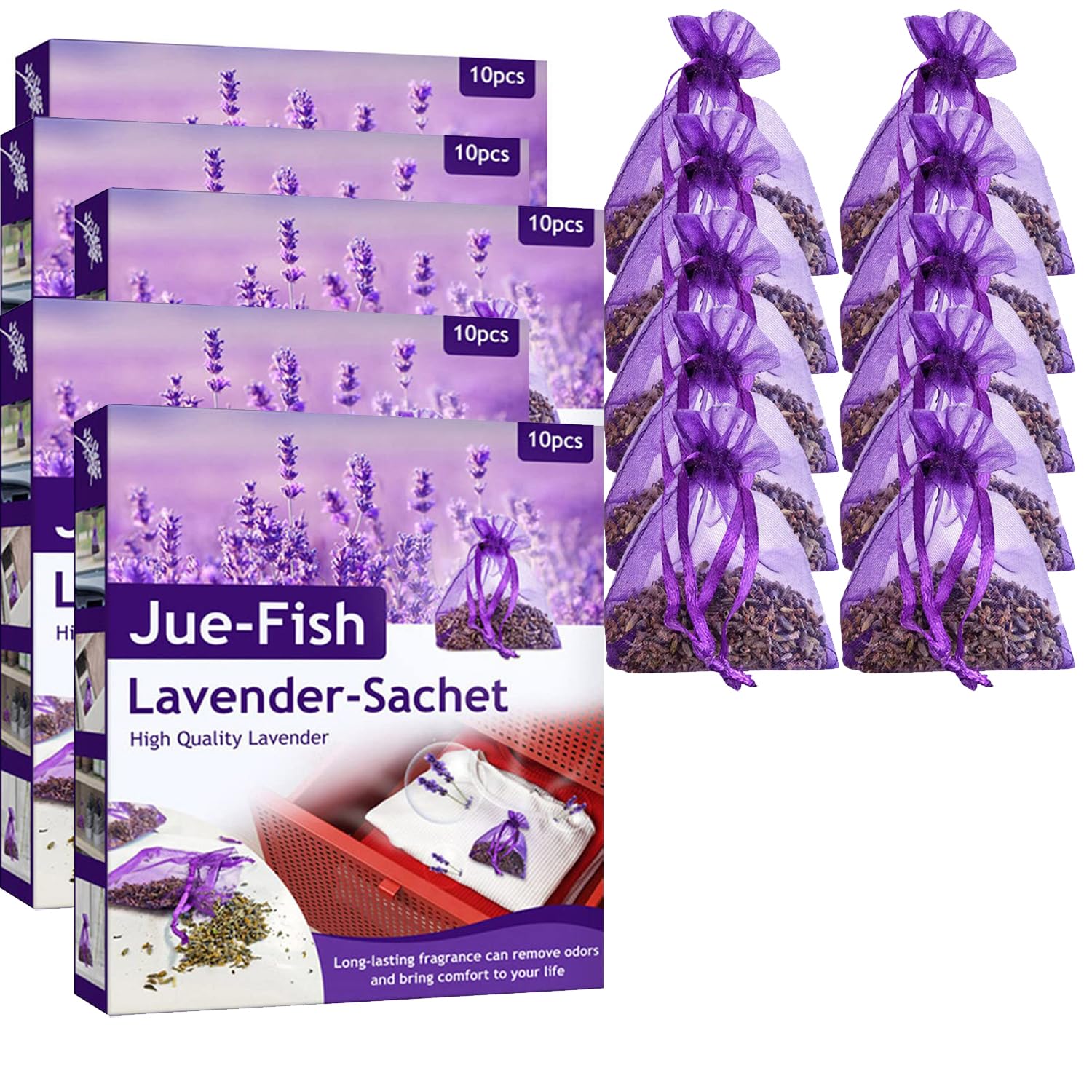 Lavender Sachets Craft Bag - 50PCS Purple French Dried Lavender Sachet Wedding Toss, Home Fragrance Sachets Drawers Dressers