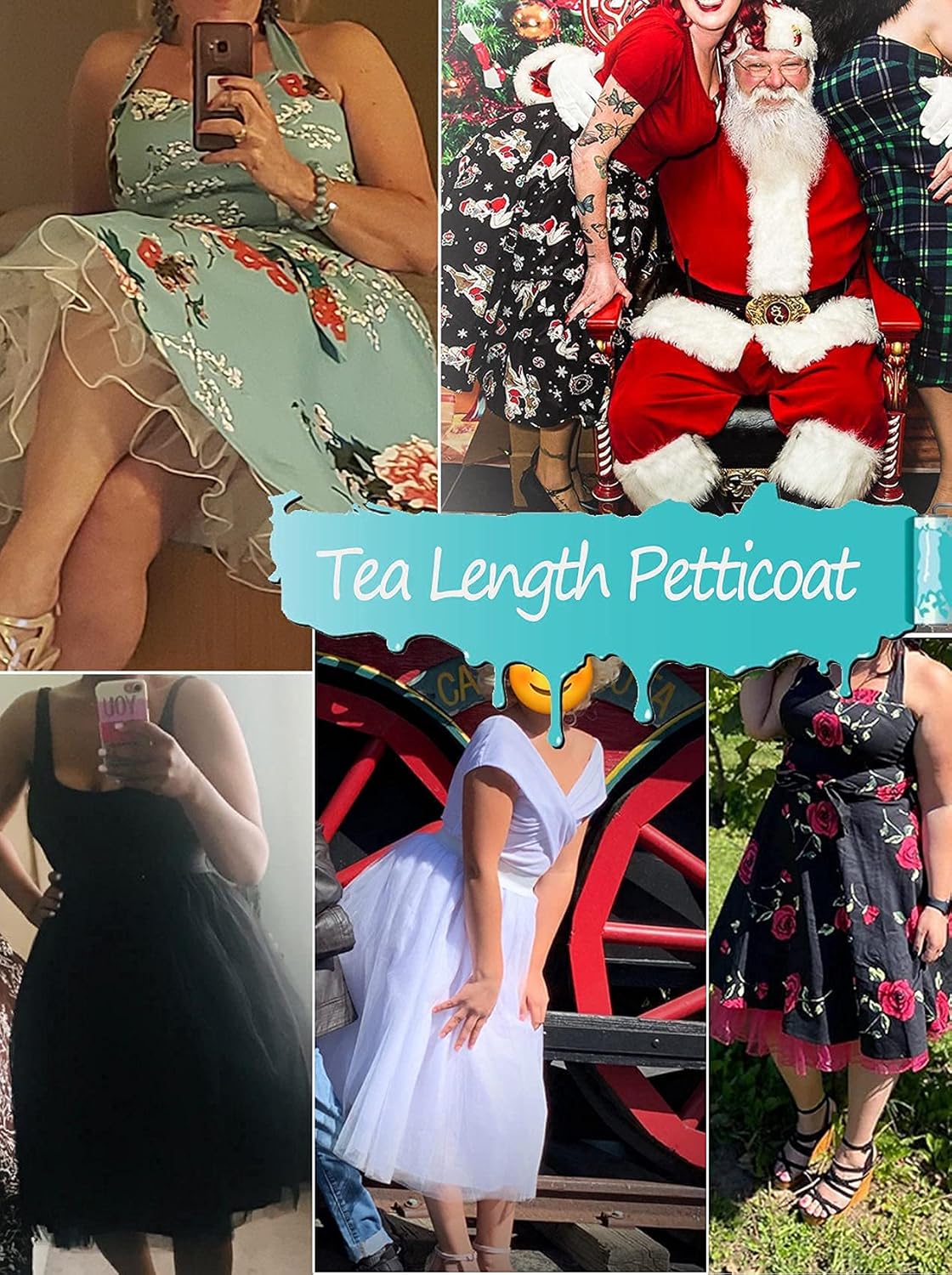 Vanrose Jan Calf Length Petticoat 30 inch for Women Fluffy Tutu Skirt 50s Vintage Underskirt Crinoline - Image 6