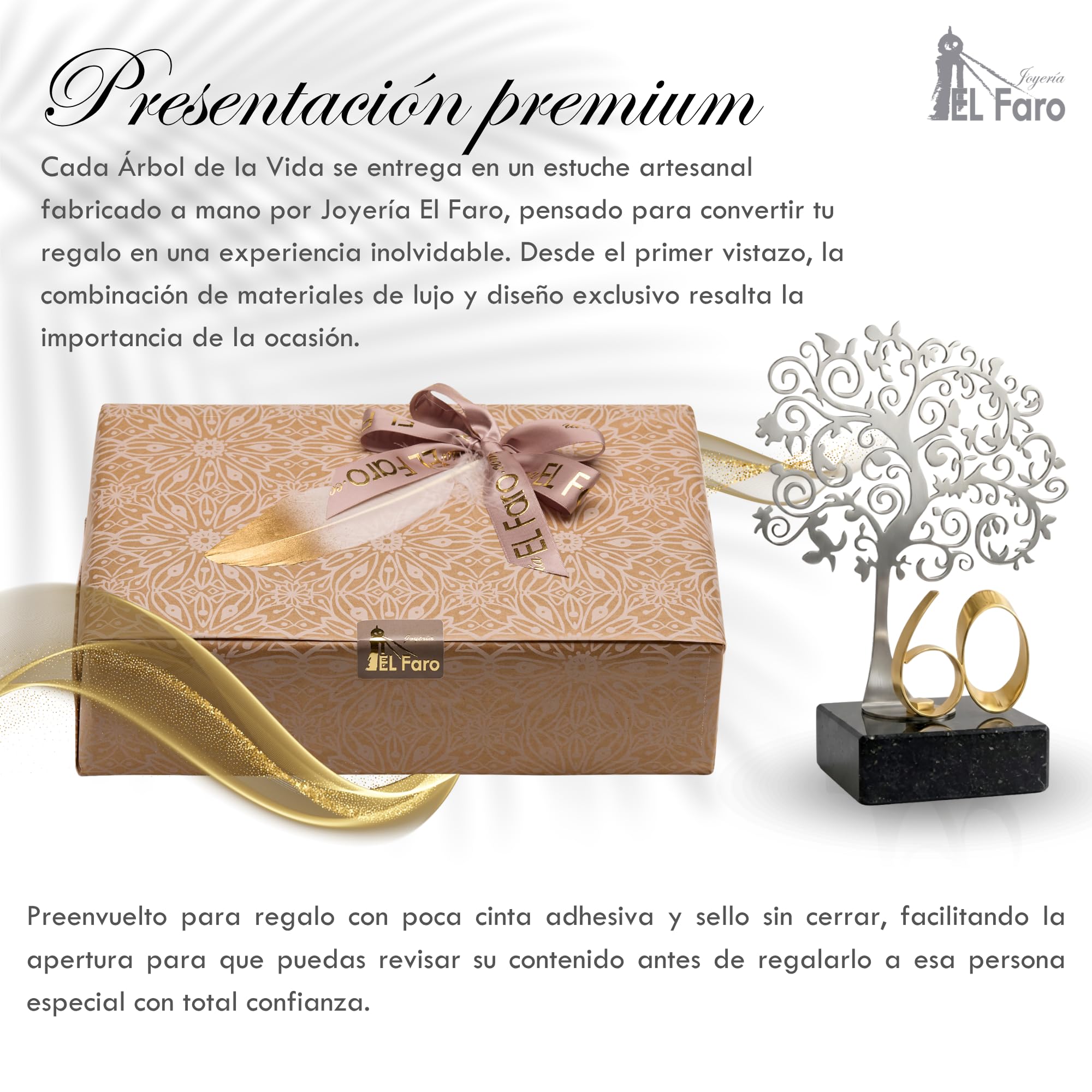 JOYERIA EL FARO | Regalo Original de cumpleaños | Placa Conmemorativa Personalizada con Grabado y Estuche Premium | Un Detalle único y Especial (60 cumpleaños)