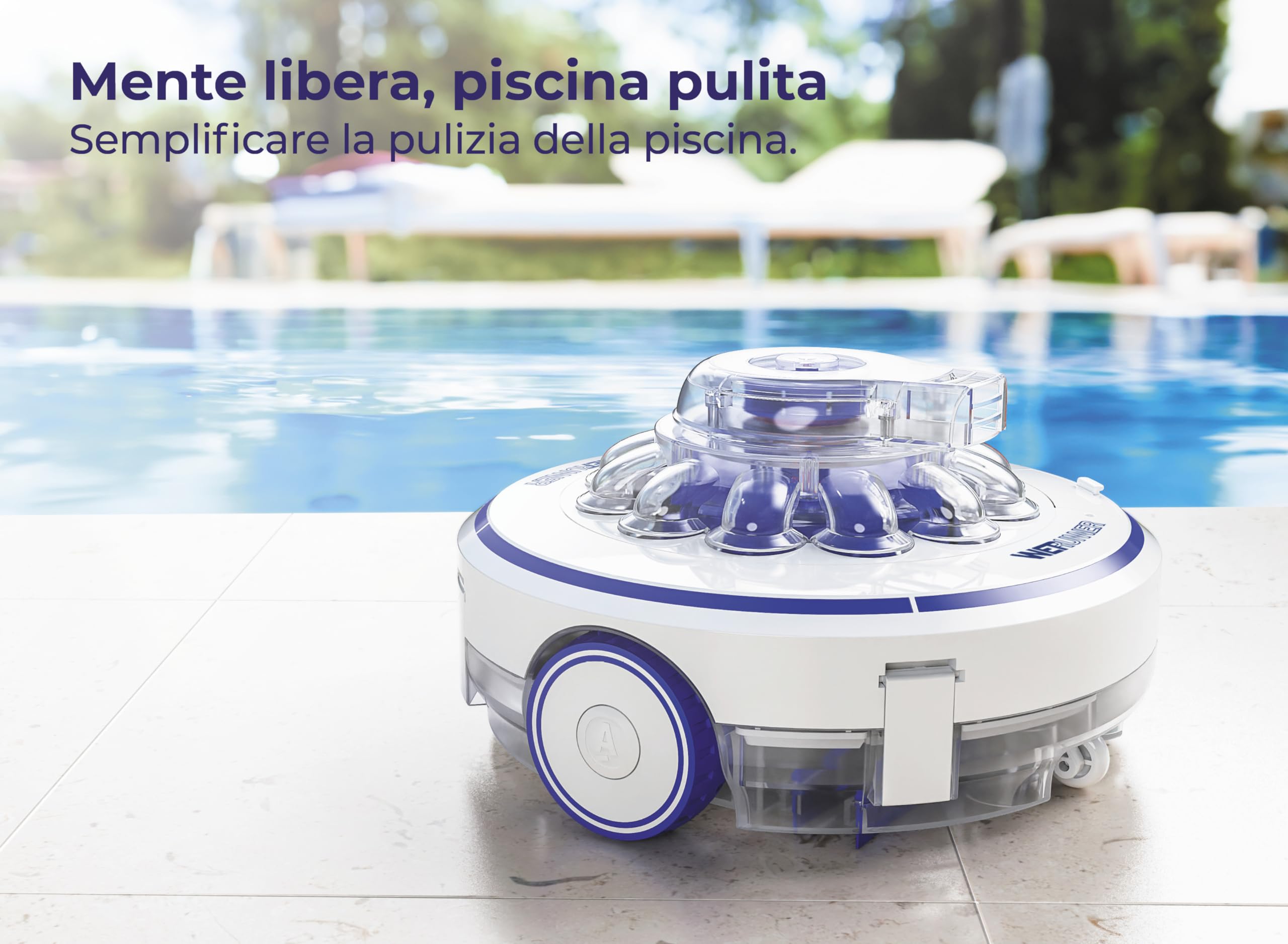 GRE RBR60. Pulitore per piscine senza fili, autonomia di 60 minuti, per piscine fino a 35 m²