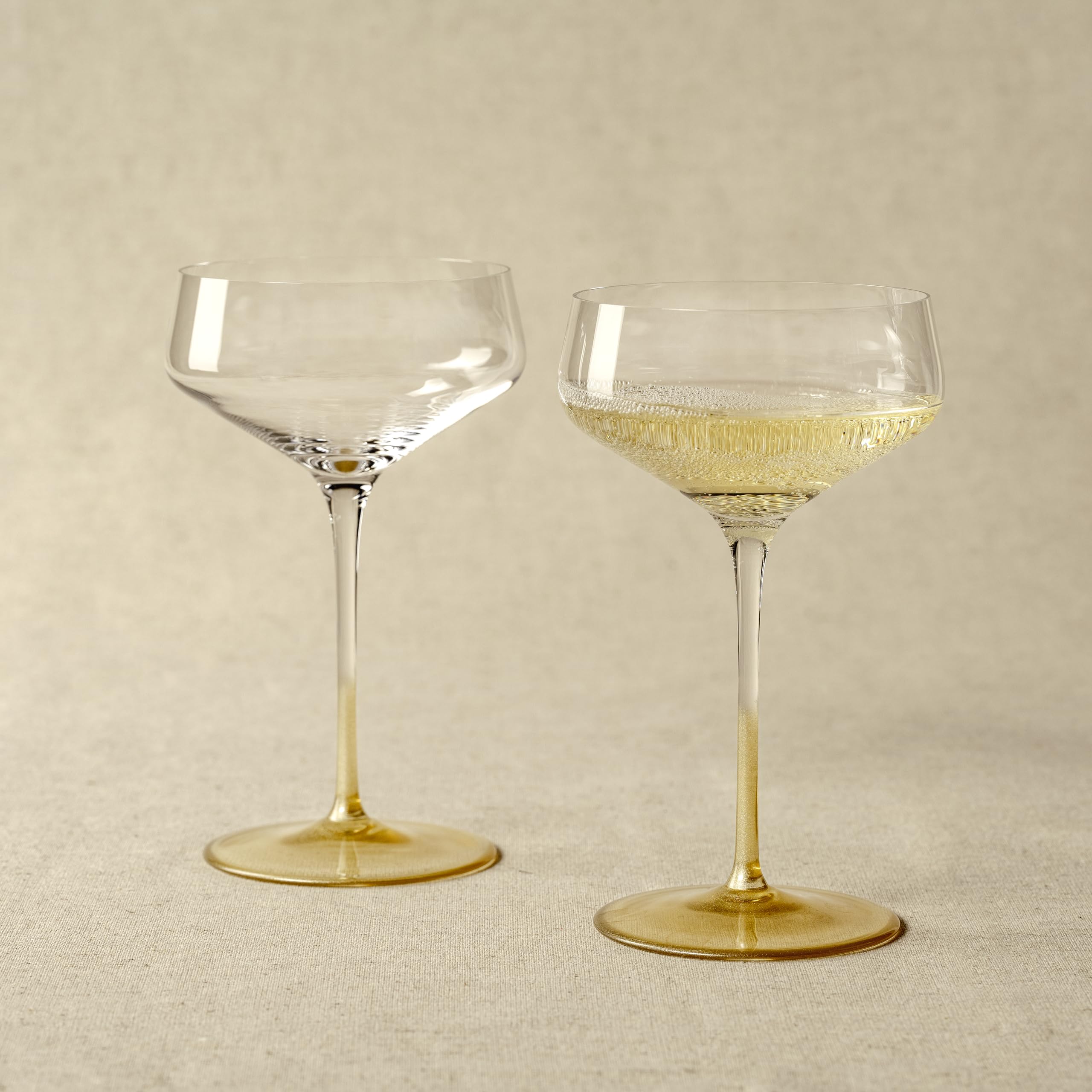 Leonardo Champagnerschale PUCCINI 350 ml gold 2er-Set, spülmaschinengeeignet