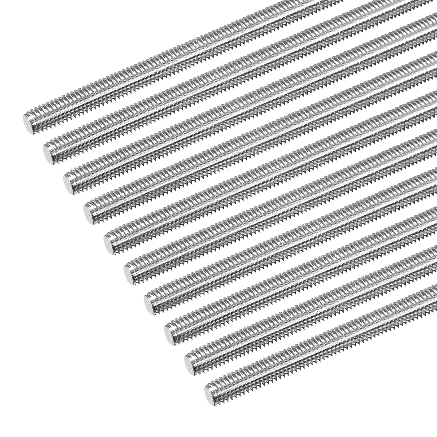 MECCANIXITY Fully Threaded Rod M6 x 400mm 1mm Thread Pitch 304 Stainless Steel Right Hand Threaded Rods Bar Studs 10 Pack