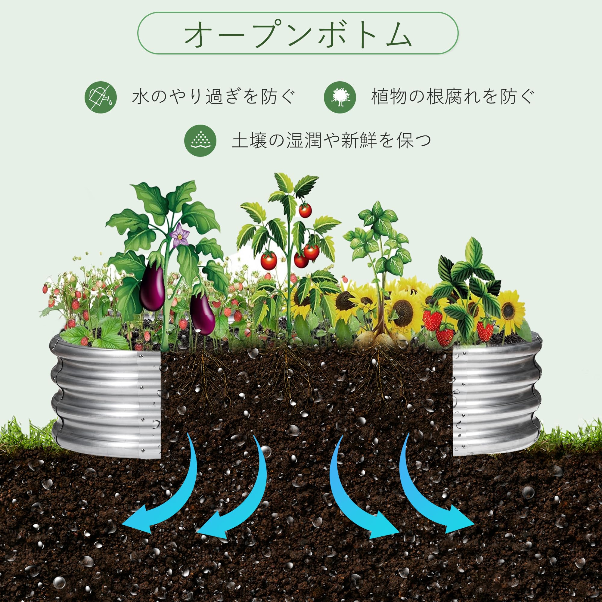 Amazon.co.jp: レイズドベッド 家庭菜園 亜鉛メッキ 幅150×奥行60×高さ