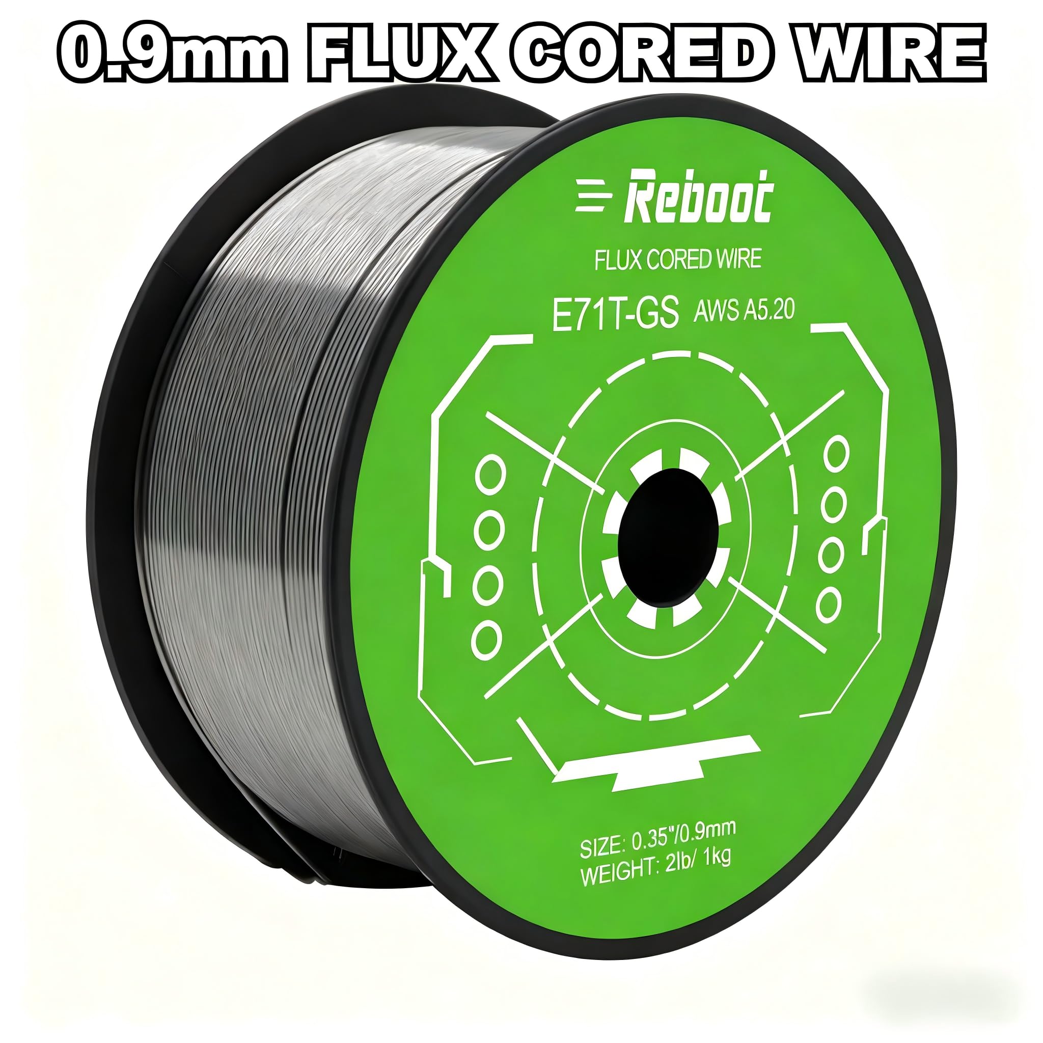 Fil de soudage MIG sans gaz Reboot 0.9mm E71T-GS | 3KG (1KG×3) | Compatible avec la plupart des appareils de soudage sans gaz