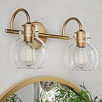 Vista 18 de Accesorios de iluminación para tocador de baño, apliques de pared montados para baño, luces de tocador sobre espejo con pantalla de vidrio globular