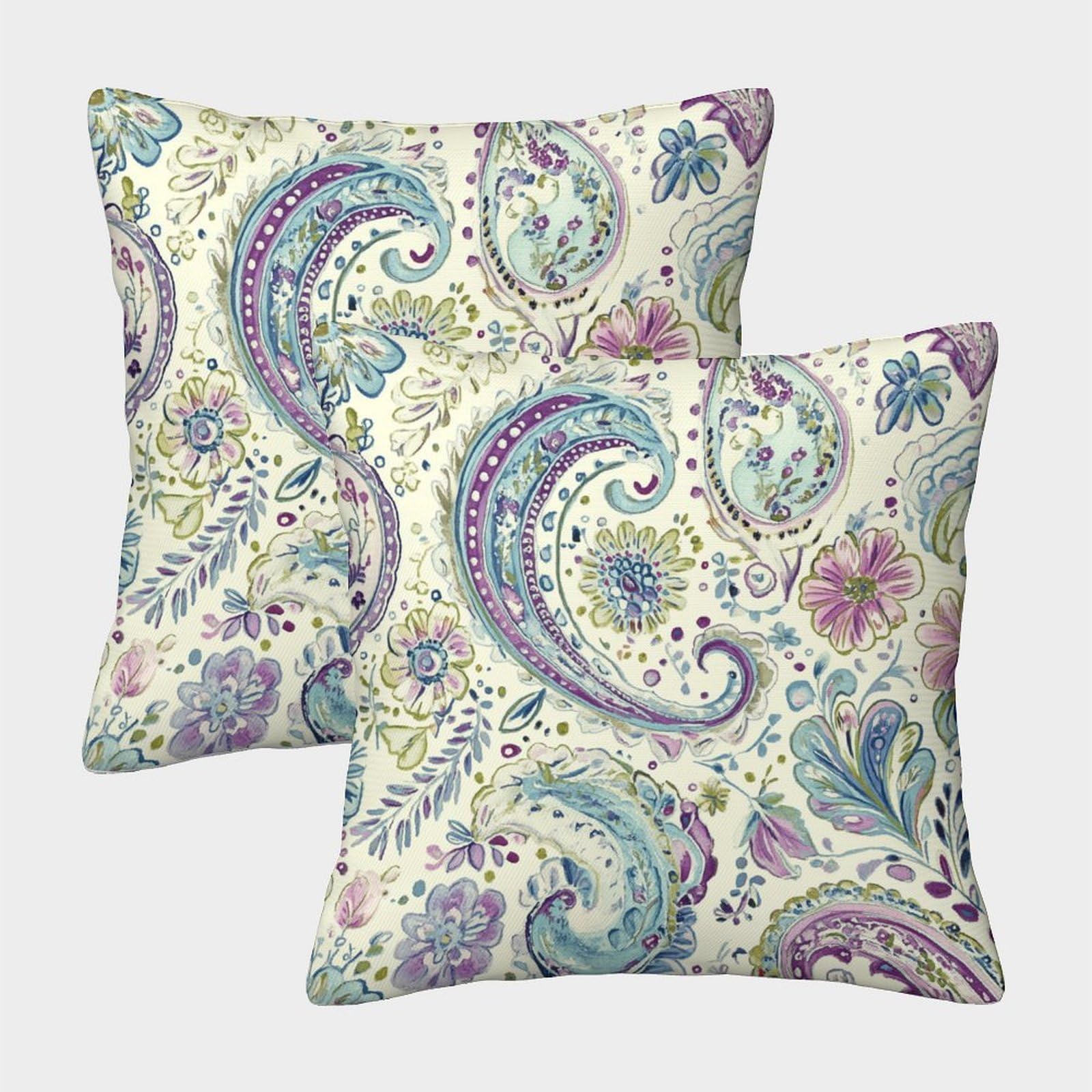 kaiyun 2 Pack 3D Paisley - Floral Elements Cushion 3D Soft Touch Pillowcase,sofa Chair Home Furnishings 40x40cm