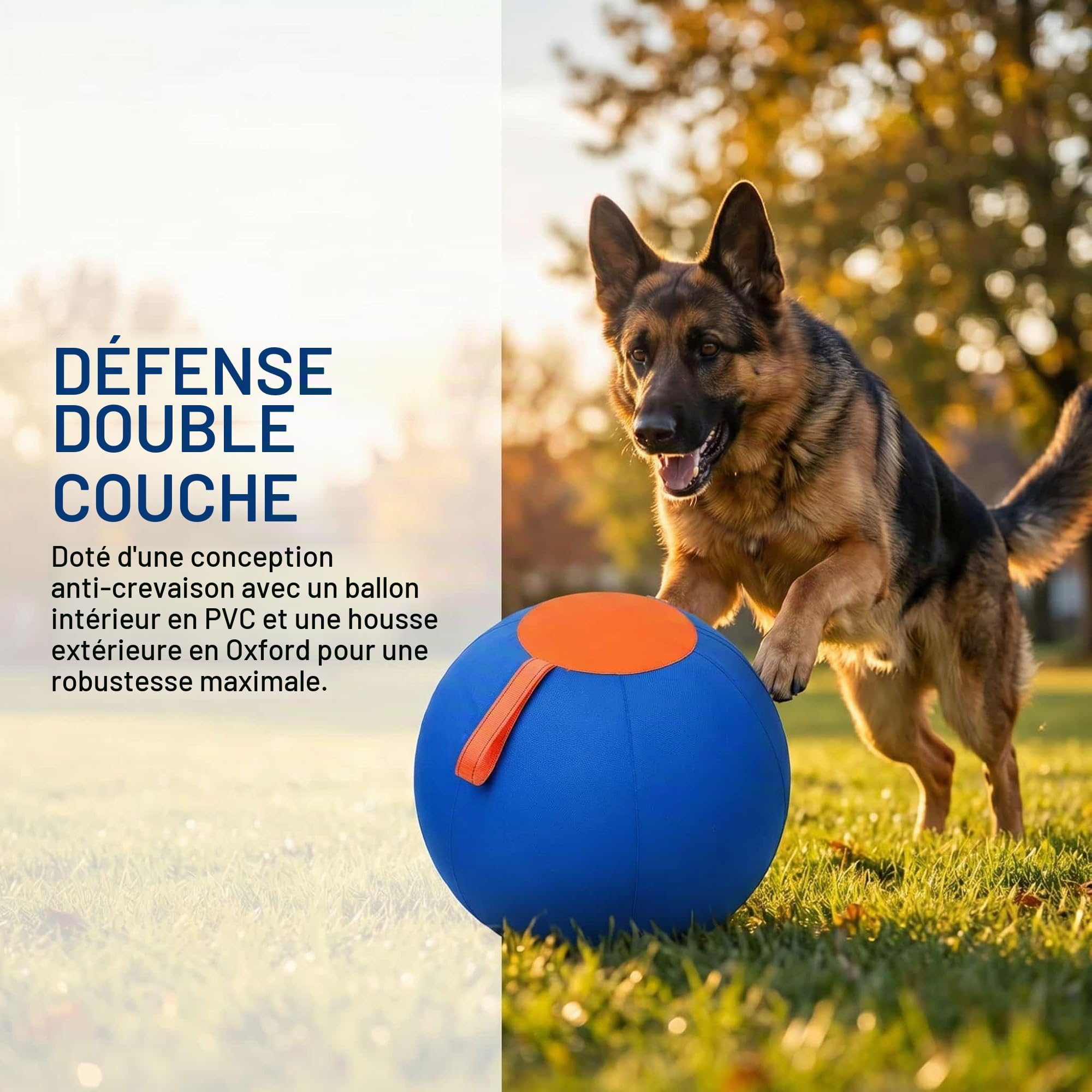Balle GéAnte pour Chien, Ballon de Troupeau pour Chien, Gros Ballon pour Chiens RéSistant,Jouet Interactif RéSistant avec Sangle, pour Grand et Petit Chien, IntéRieur et ExtéRieur，D：65cm