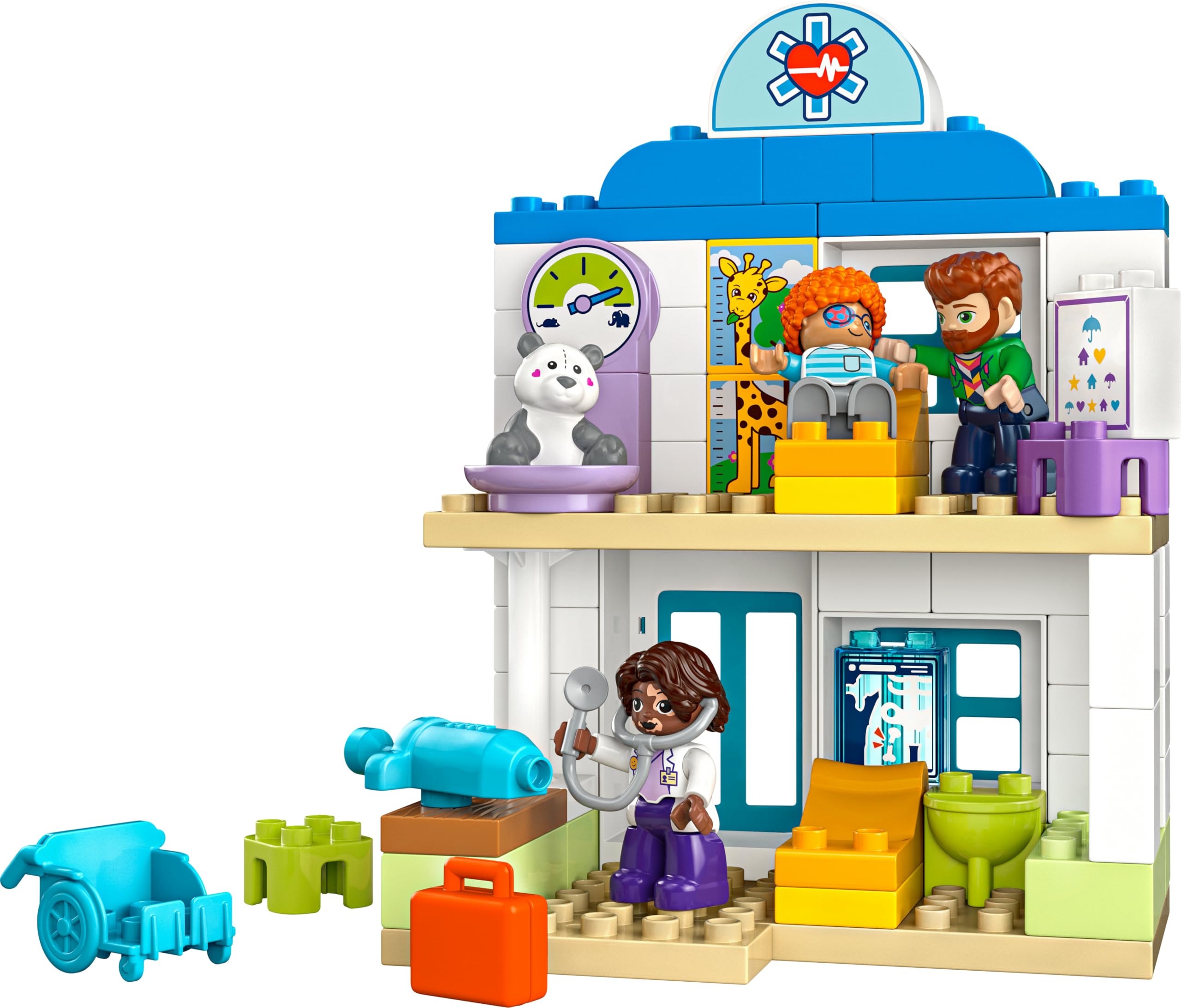 LEGO DUPLO Prime Esperienze: Visita dal Dottore - Giochi Didattici per Bambine e Bambini da 2 Anni - Set Montessori con Costruzioni, 4 Personaggi, Accessori e Carte delle Emozioni - Idea Regalo 10449