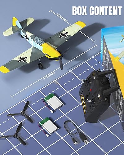 Miniatura 9 de VOLANTEXRC Avión RC, avión de control remoto de 4 canales BF109 RTF con Aileron, giroscopio, acrobacias aéreas y 3 modos fáciles de volar, avión