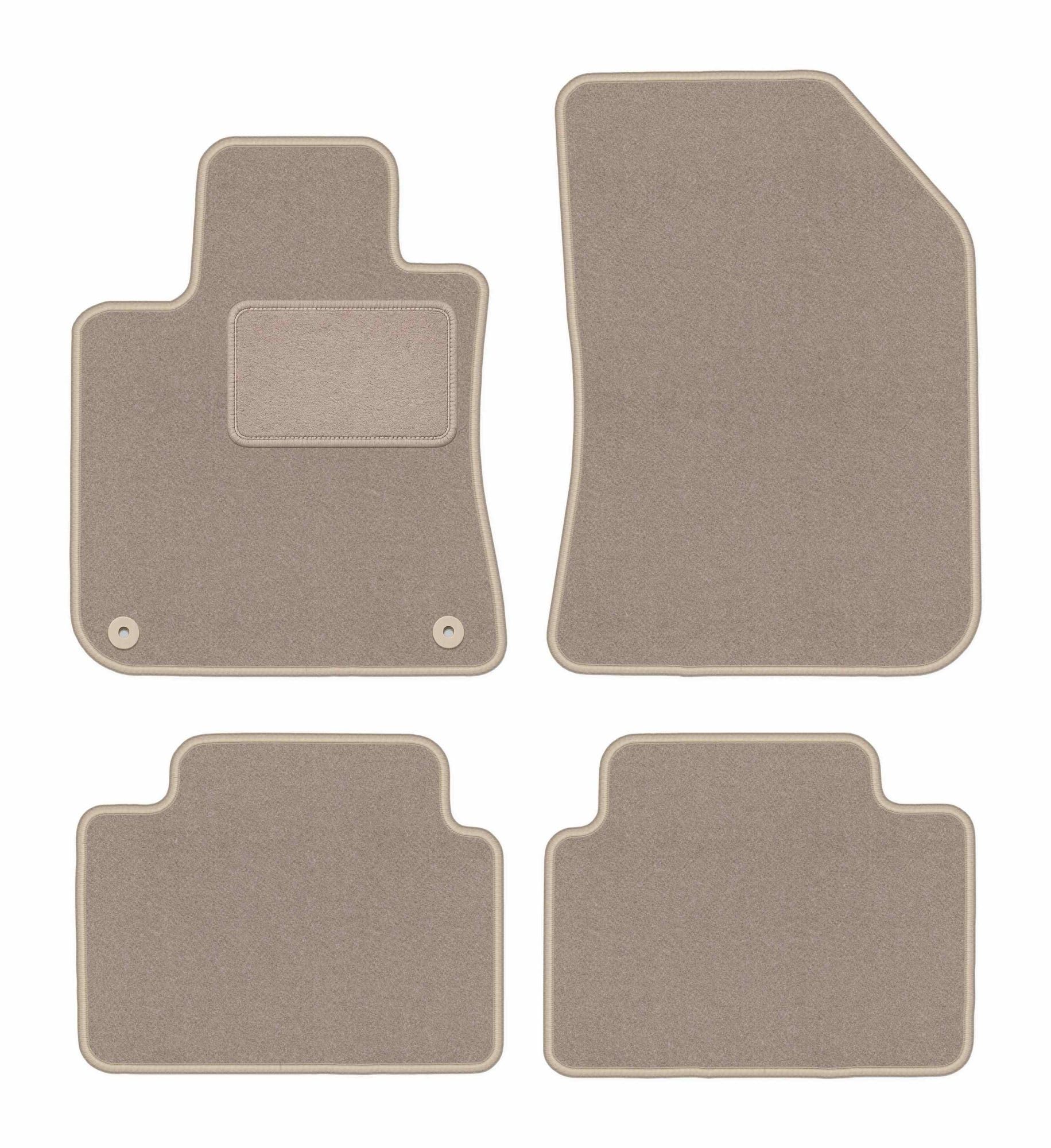 Alfombrillas de Terciopelo Beige para Coche, diseñadas para: Peugeot 308 II (2013-) Combi, SW 4 Piezas