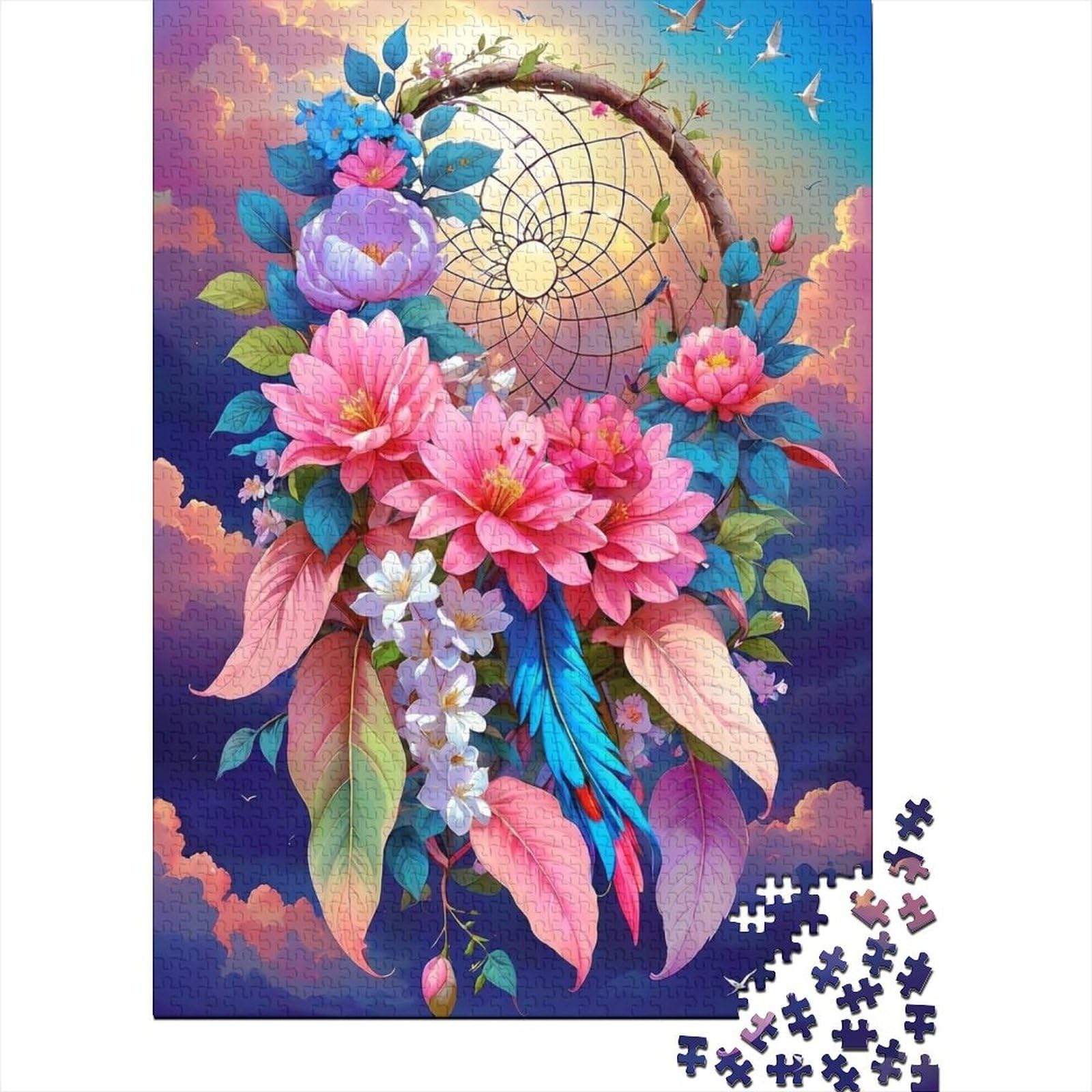 dreamcatcher 1000pc jigsaw puzzle pastel glow jigsaw puzzle for adults wall art paper adult — image 1