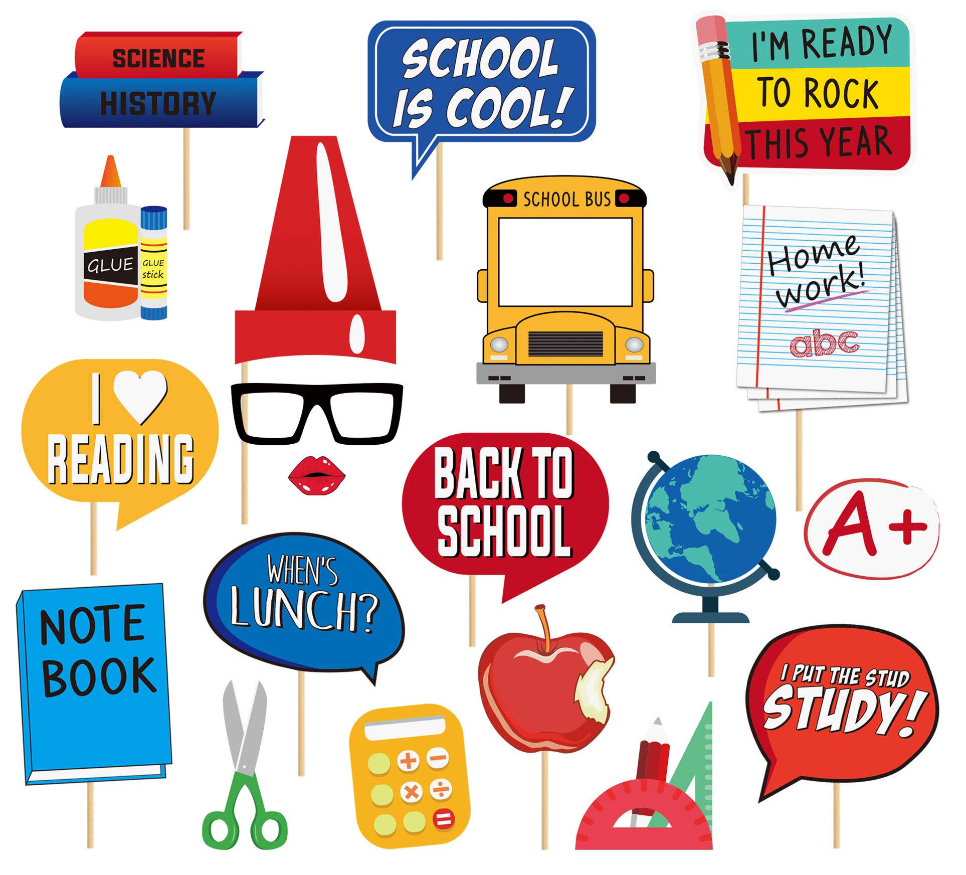Back To School Photo Booth Props - 25Pcs Party Decoration for First Day ...