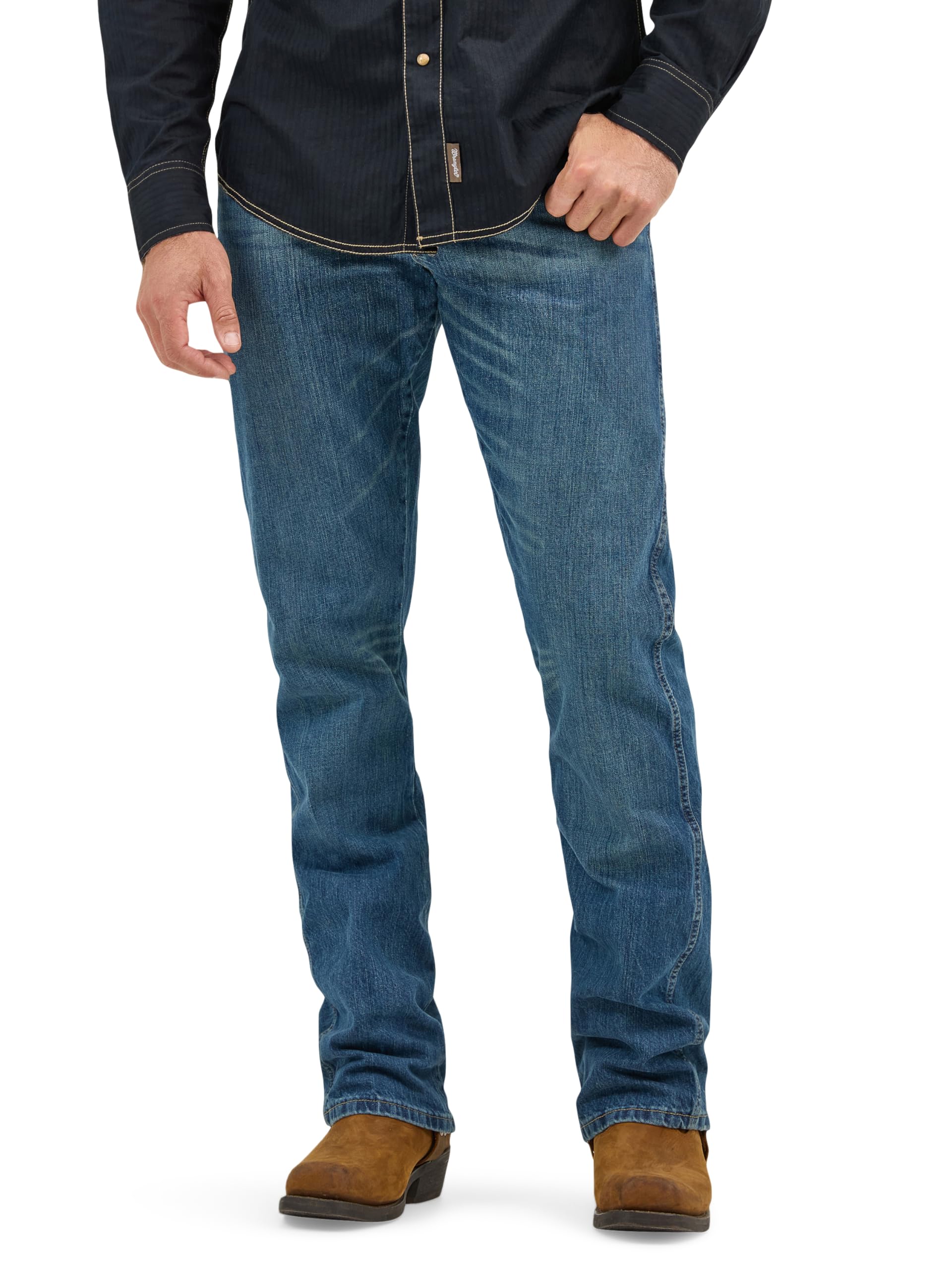 Wrangler Herren Retro Relaxed Fit Boot Cut Jeans, True Blue, 42W / 34L