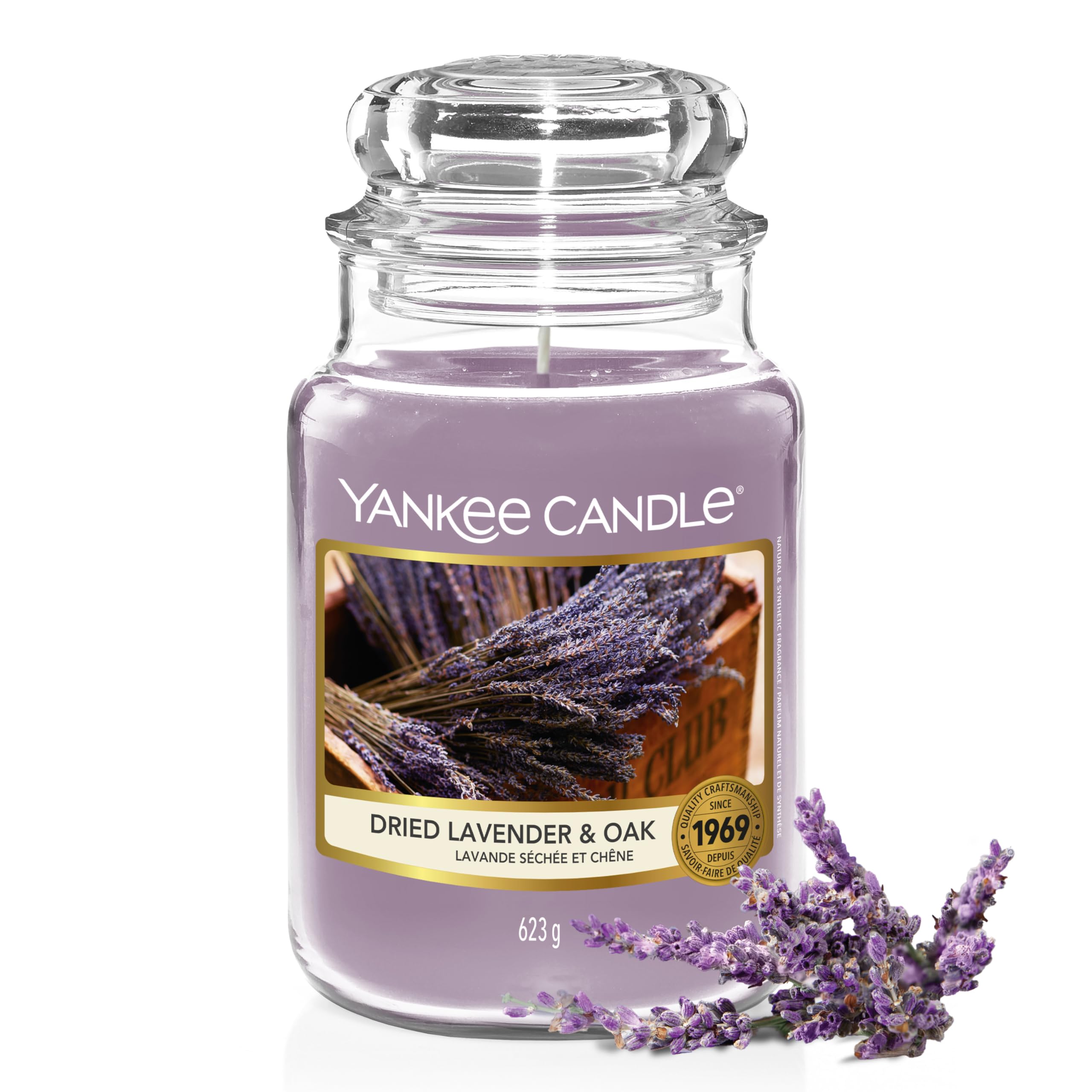 Yankee Candle Candela Profumata in Giara Grande, Lavanda Essiccata e Quercia, Farmers’ Market Collection