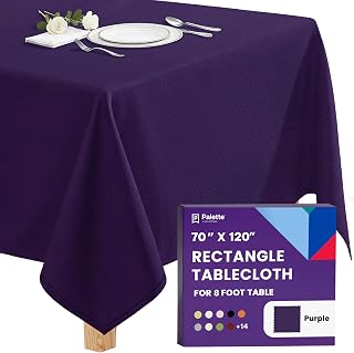Gee Di Moda Rectangle Tablecloth - 70 x 120 Inch Purple Table Cloth for 6 or 8 Foot Rectangle Tables - Heavy Duty Washable Fabric - for Holiday Party, Dinner, Weddings, Baby Shower & Events