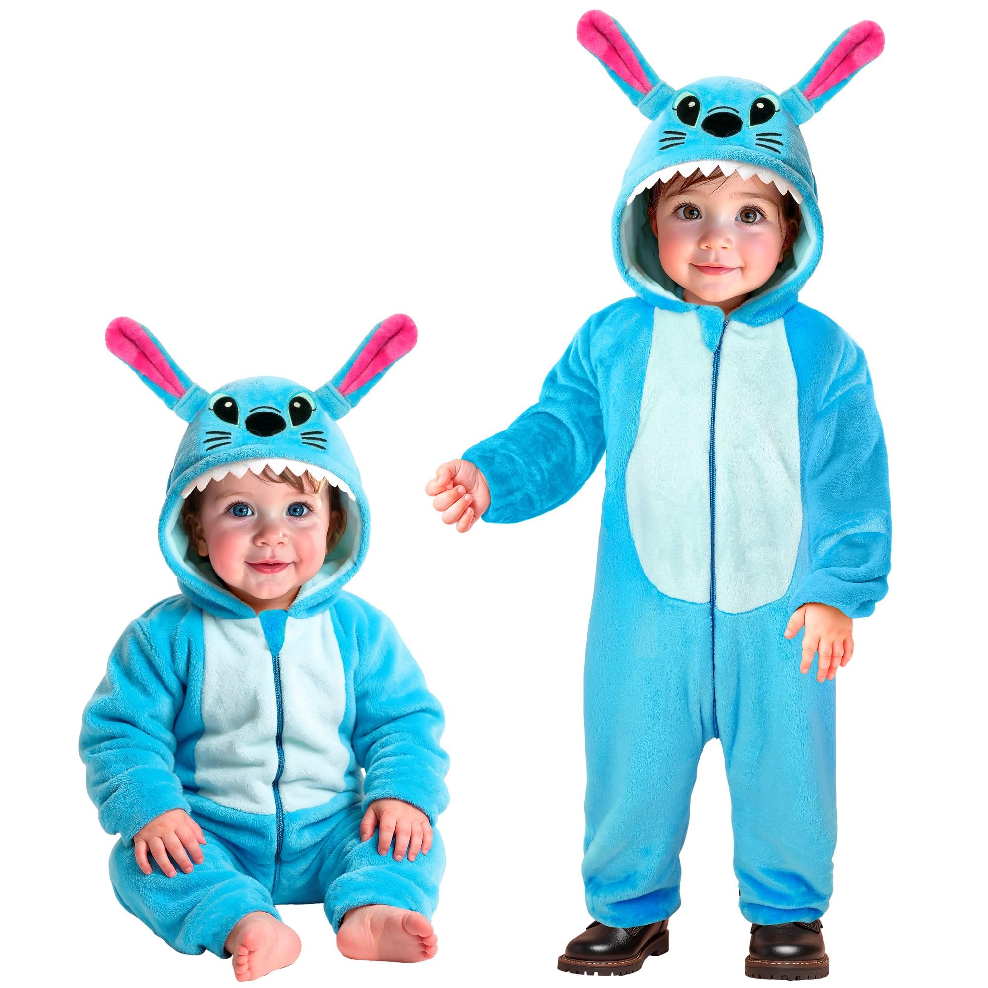 W WIDMANN MILANO Party Fashion - Animal Jumpsuit for Children, Soft Plush Jumpsuit with Hood, Animal Costume for Carnival
