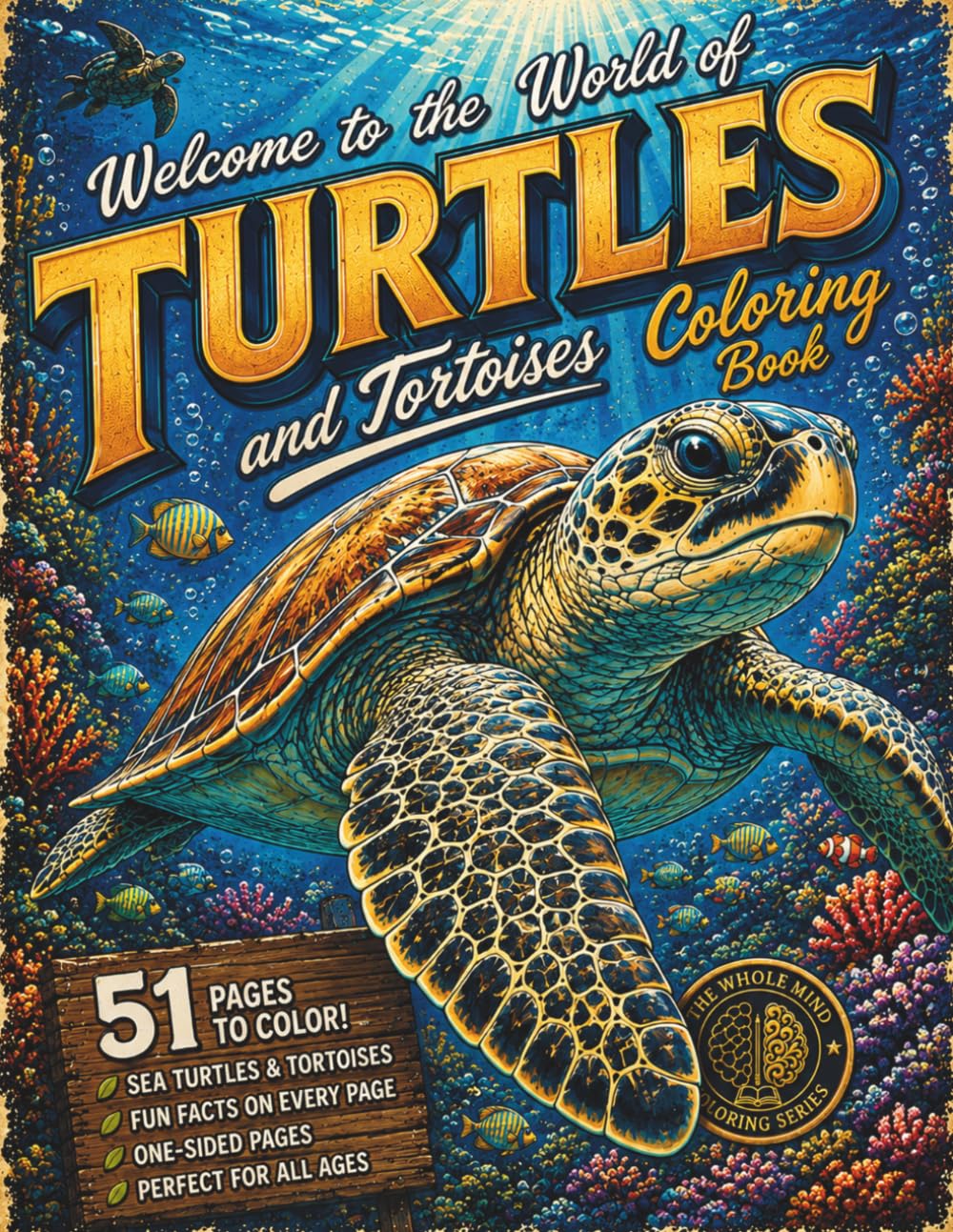 Welcome to the World of Turtles & Tortoises: A Realistic Coloring Book with Fun Facts for Kids and Adults
