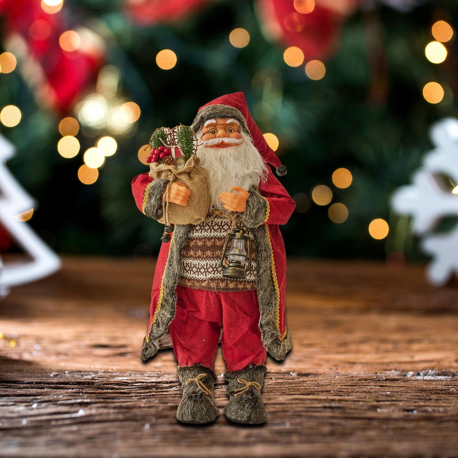 Harilla Stehende Weihnachtsmann-Puppe, Weihnachtsdekoration, Geschenk für Freunde, Schreibtisch-Ornament, Weihnachtsmann-Figur für das Wohnzimmer im, 60cm