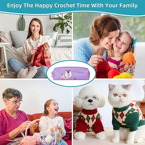 Miniatura 6 de Juego de 12 ganchos de ganchillo de 0.079 pulgadas (b)-0.315 pulgadas (b) de agarre suave ergonómico para manos artríticas, juego de agujas de