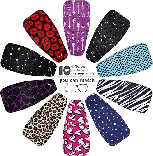 Miniatura 7 de 10 parches de ojos para adultos, bonito parche de tela para ojos, ojos izquierdos o derechos, 10 estilos mixtos