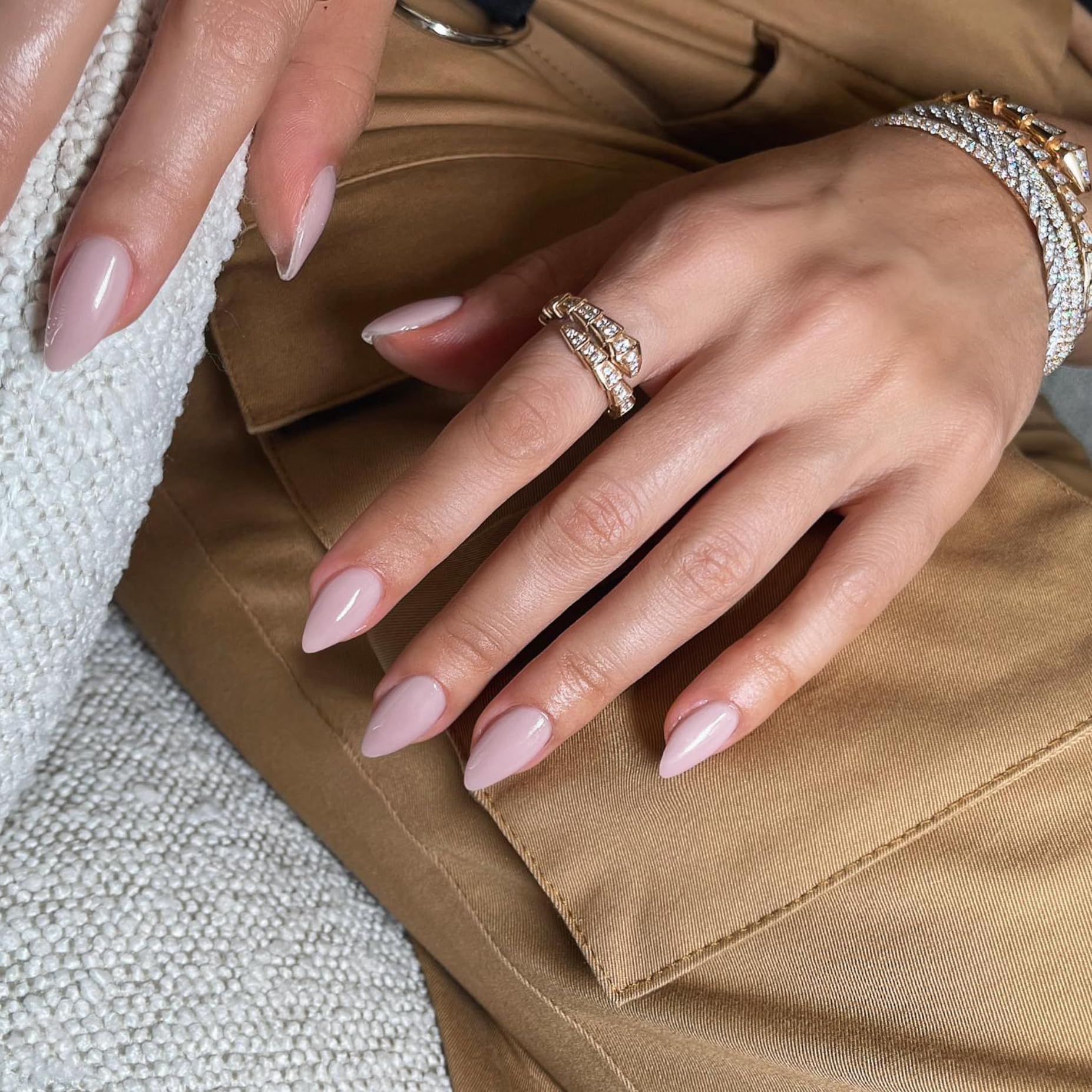 Dusty Pink Press on Nails Short Almond Shaped, SXVME 30 Pcs Thick Short False Nails Press ons - Image 3