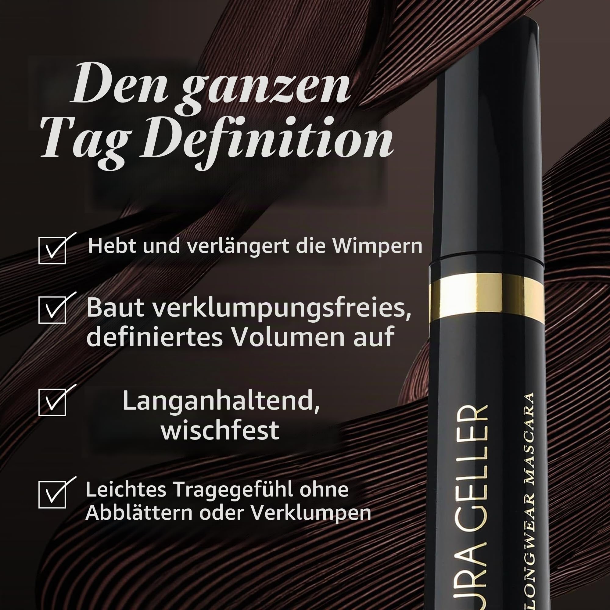VERSAINSECT New York Kajal Longwear Mascara - zum Ausbessern, Definieren, Curling, Buildable Formula Eye Makeup, innovative Curling Brush - 1 Stück