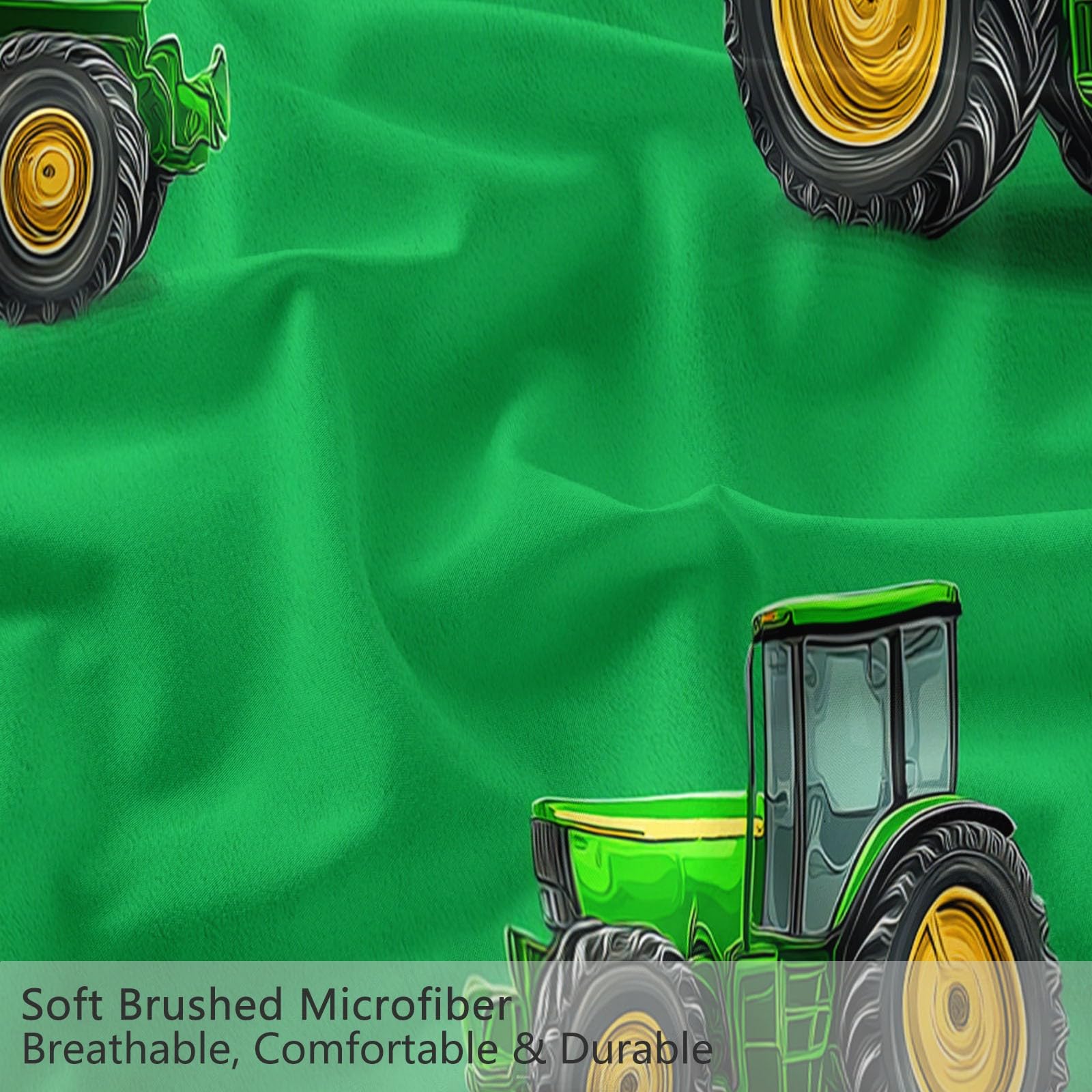 Juego de Funda Nórdica 3 Piezas para Cama 105 - Funda Edredón Reversible 180x220 cm Casa De Campo Tractor, Ropa de Cama Verde para Cama Individual y Matrimonio