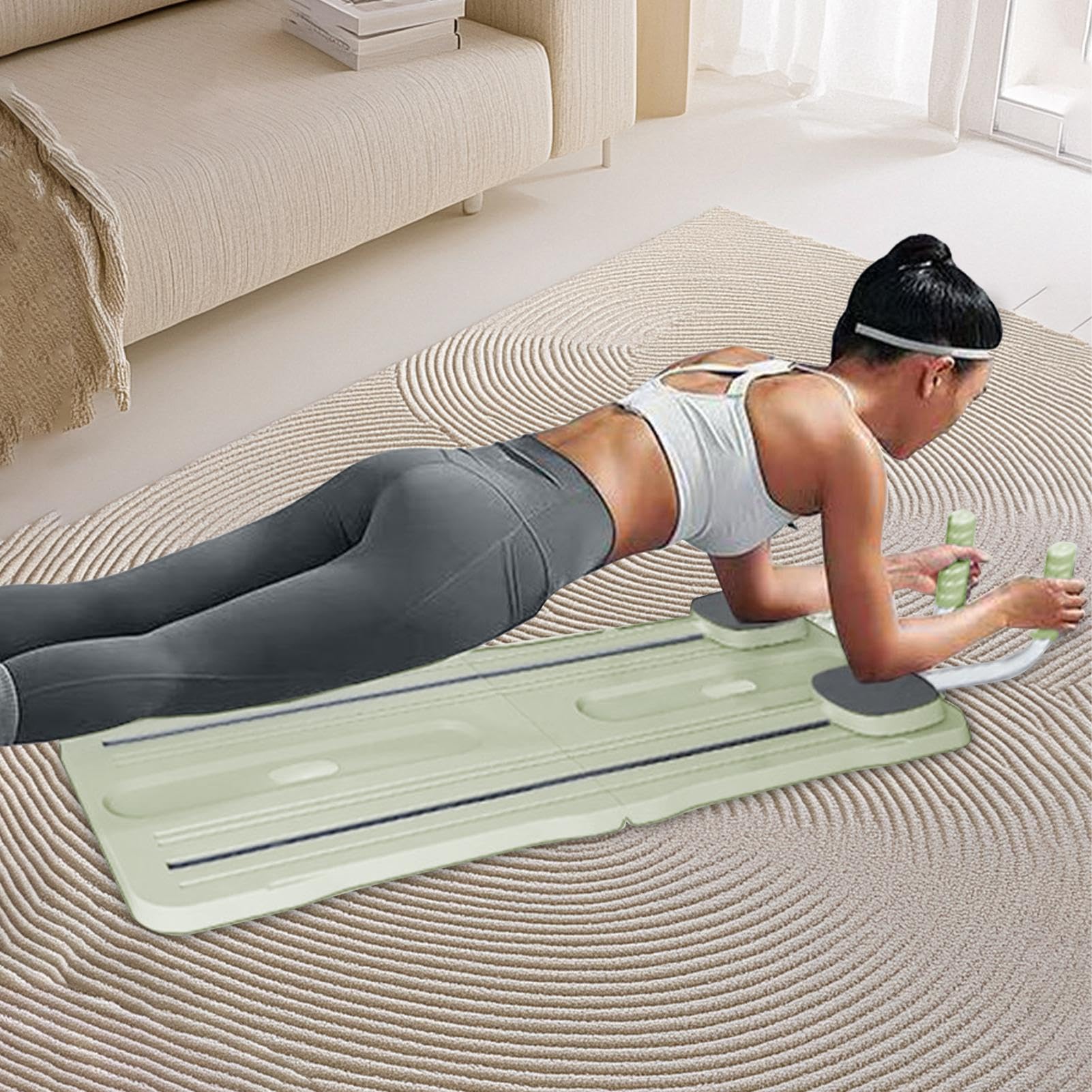 Faltbare Pilates Brett Für Zuhause, Multifunktionales Pilates-Board, Tragbares Pilates-Fitnessstudio Für Zu Hause, Pilates-Brett für Fitness-Enthusiasten und Anfänger, Multifunktionales Bauchbrett