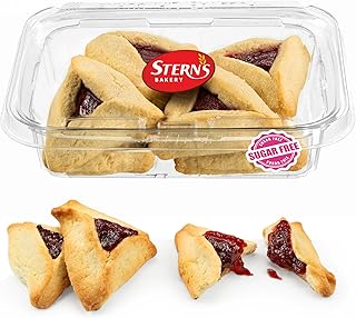 Sugar Free Cookies | [10 Count] Strawberry Filled Hamentaschen Cookies | Diabetic Cookies for Adults | Sugar Free Cookies and Snacks | Nut Free | Stern’s Bakery