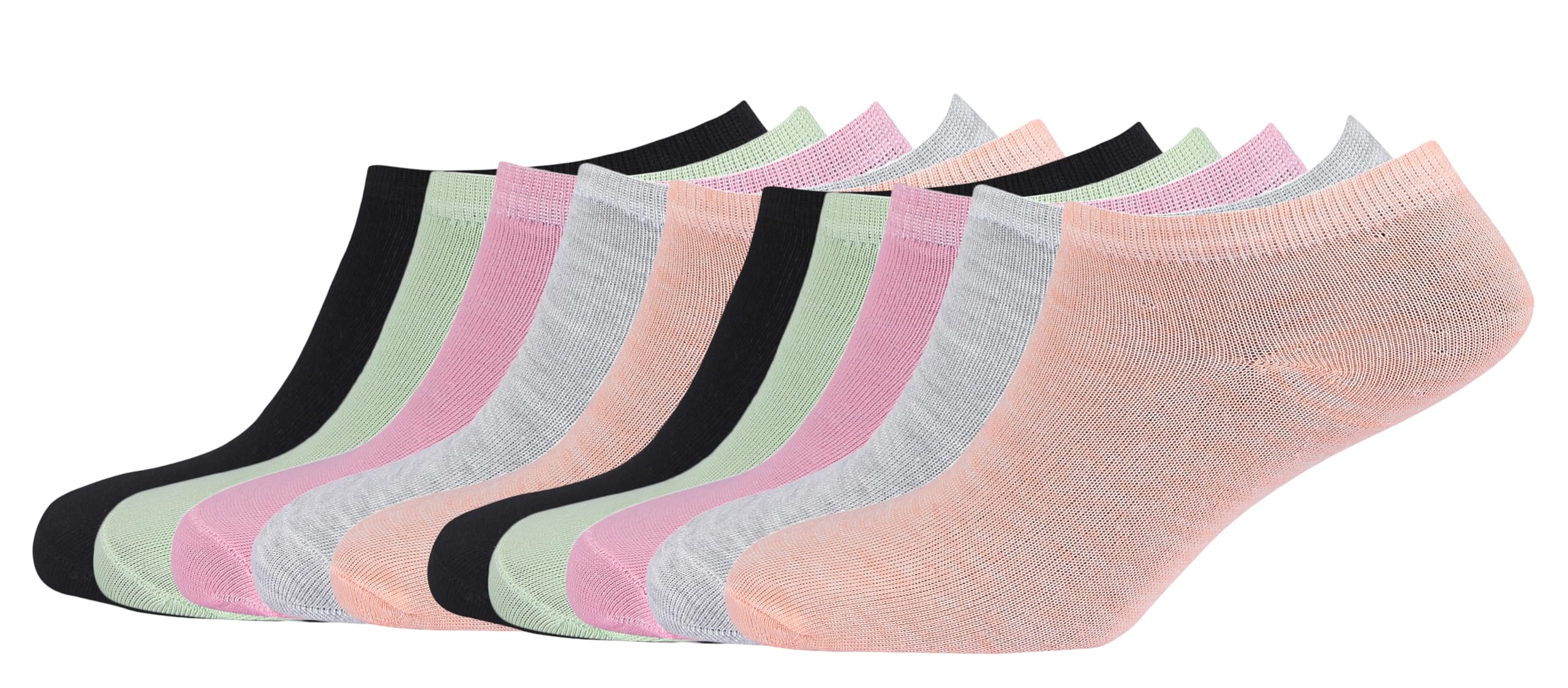 HAYBERG Women Ankle Socks Low Cut Thin Sock Lightweight Pastal Color Soft Socks 10 Pairs