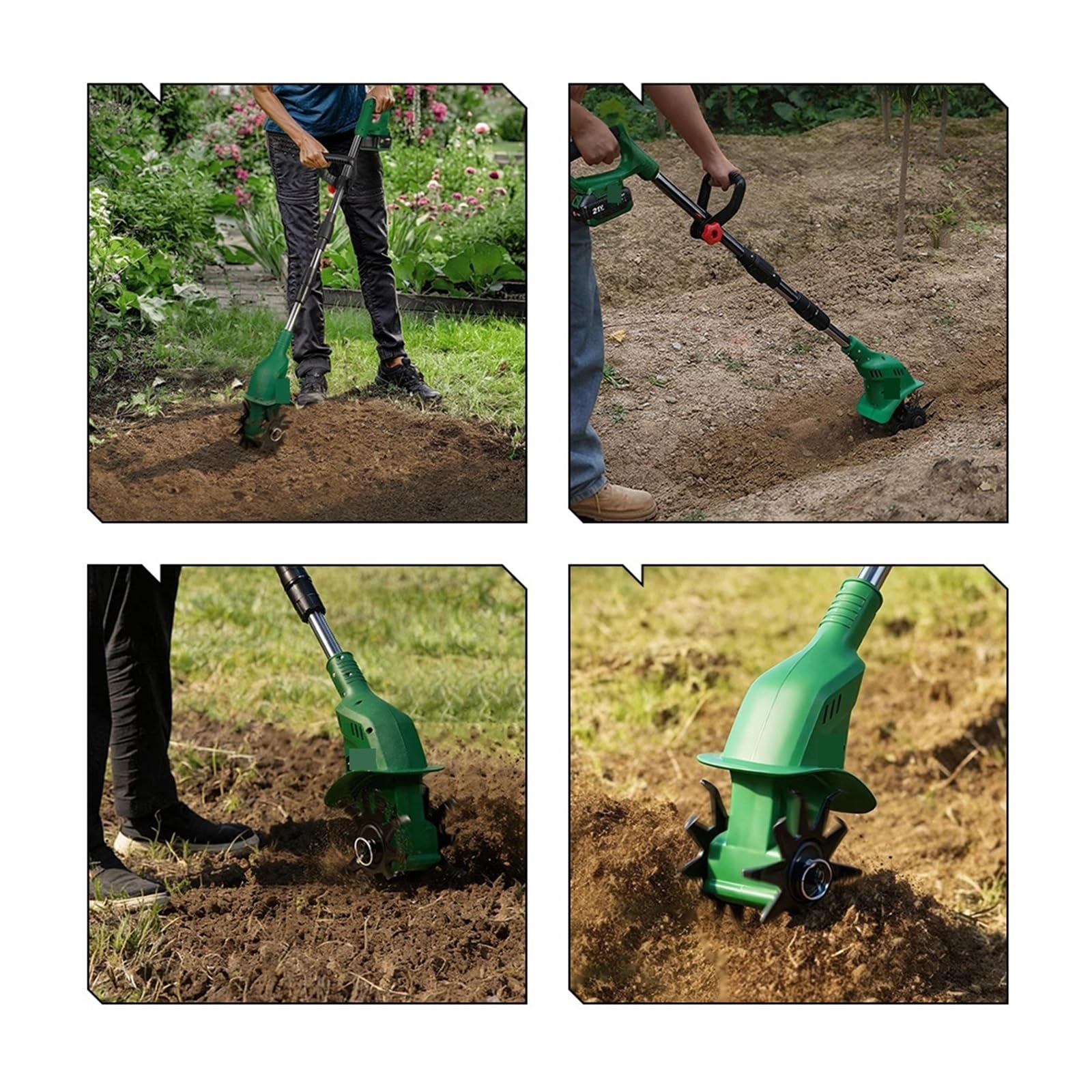 1600W Elektryczny Rumpel Ogrodowy Kultywator Akumulatorowy Rototiller Wertykulator Kosiarka Do Trawy Elektronarzędzie Akumulatora 21V Pin DużA Moc(Without Battery Set)
