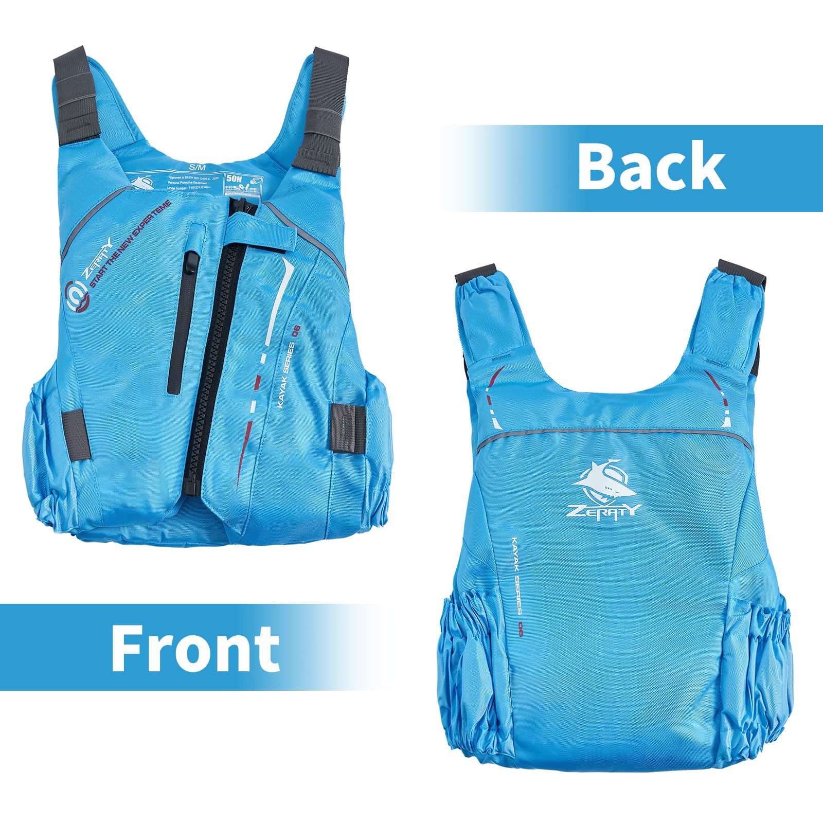 Zeraty Chaqueta de baño para Adultos Chaleco de flotabilidad 50N para Canoa, Kayak, Vela y Otros Deportes acuáticos