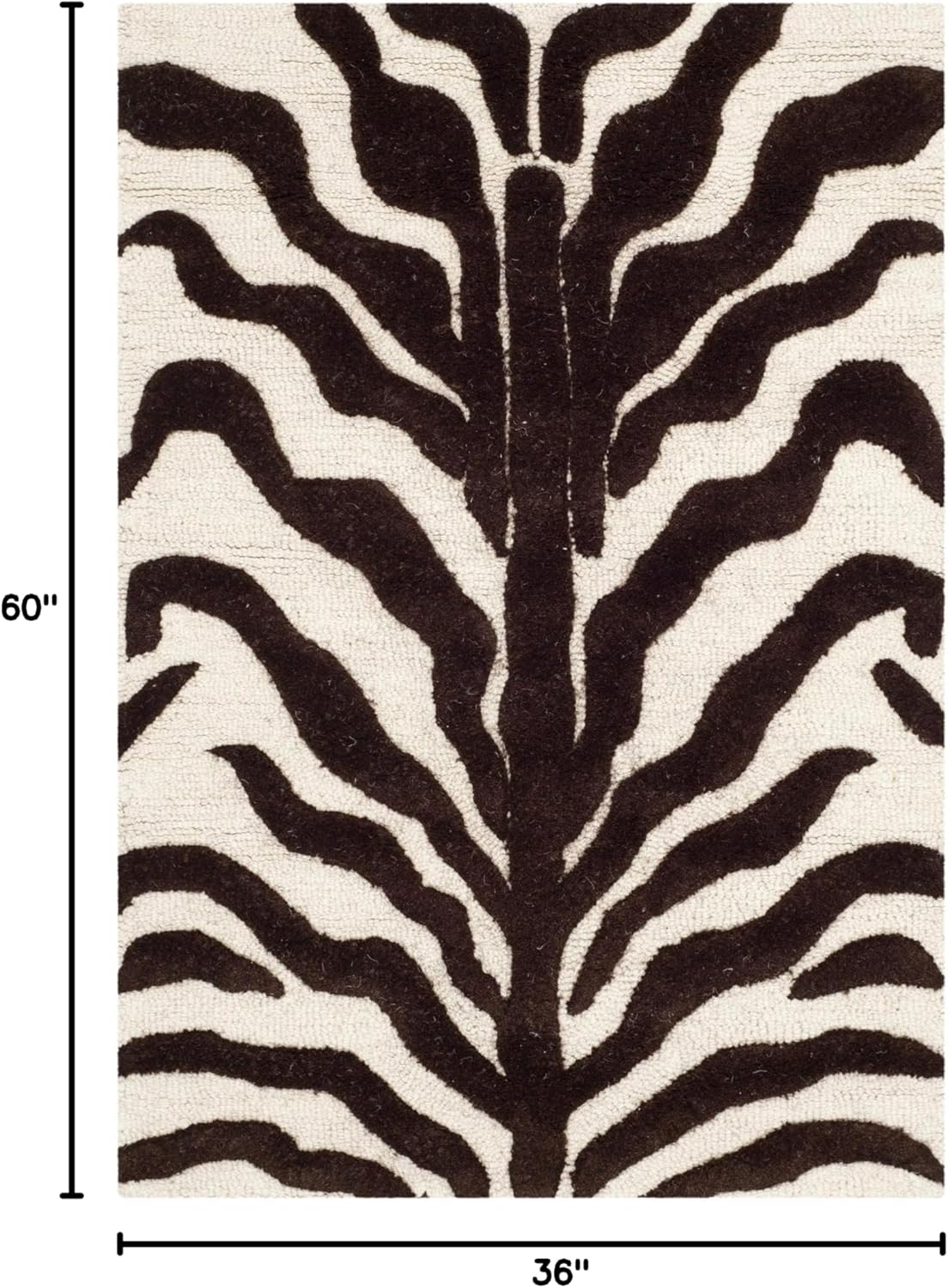 Ivory and Brown Hand-Tufted Wool 6' x 9' Area Rug