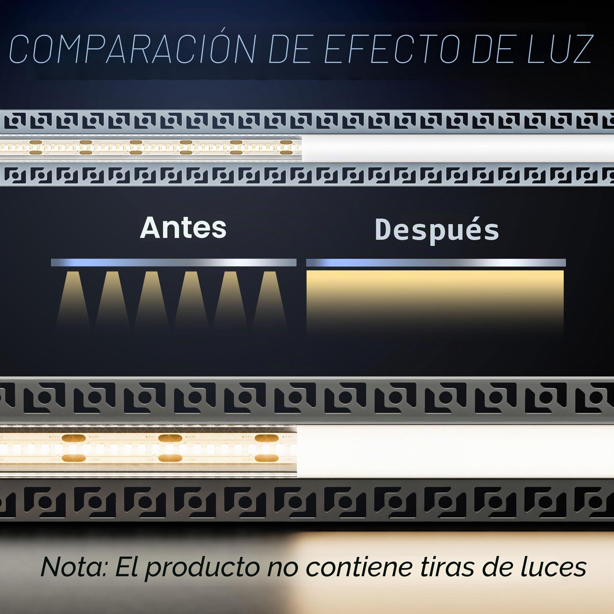 Perfil de Aluminio LED 2m x 6 (12m) - Perfil de Aluminio para Cinta LED, Perfil LED Empotrable en Forma de U con Tapa Blanca Lechosa, Tapas de Extremo (Empotrable -2M, 6)