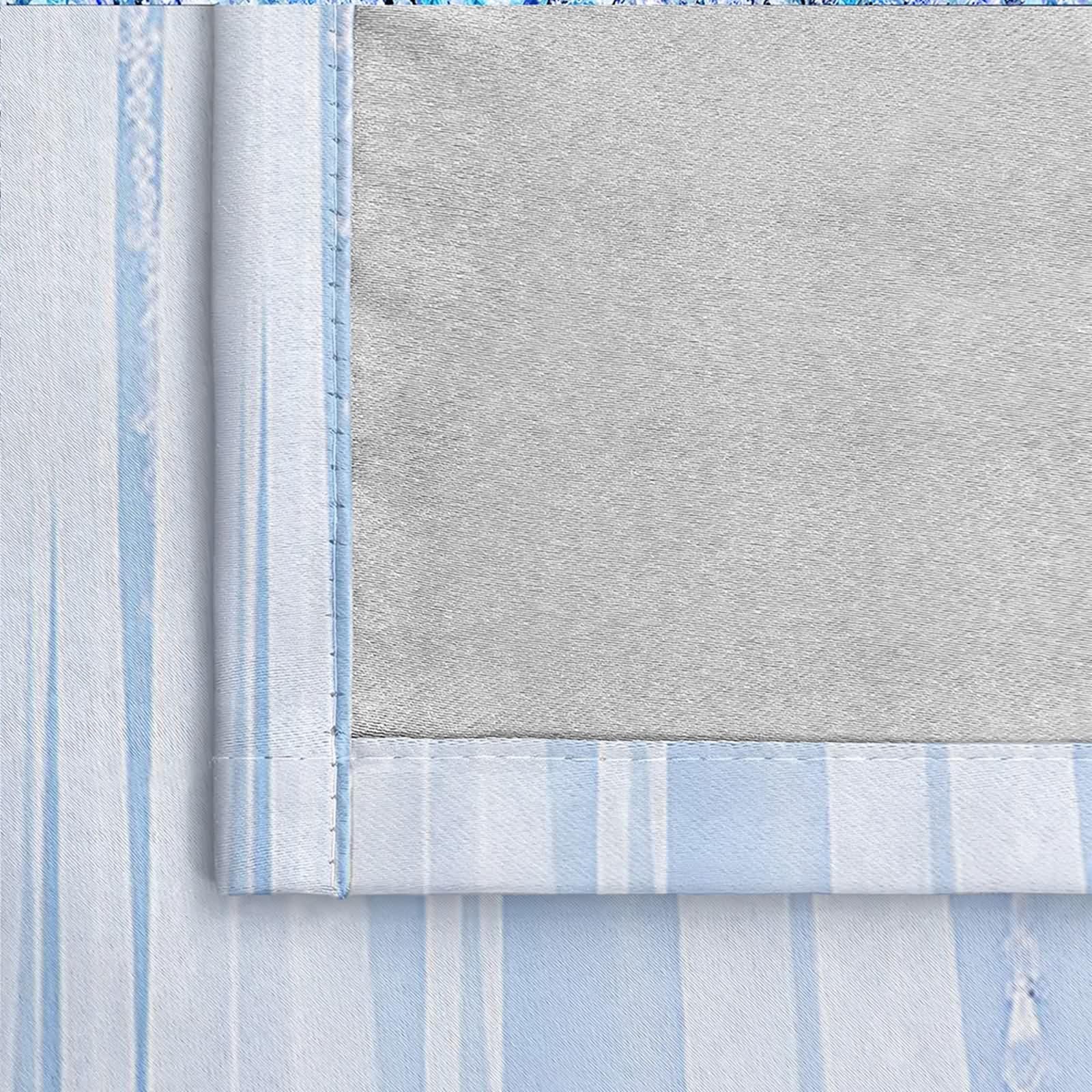 Rideau Anniversaire, Rideaux Fenetre Bleu Violet Blanc Polyester Vignes de Fleurs 3D 152L x 274H CM Lot de 2