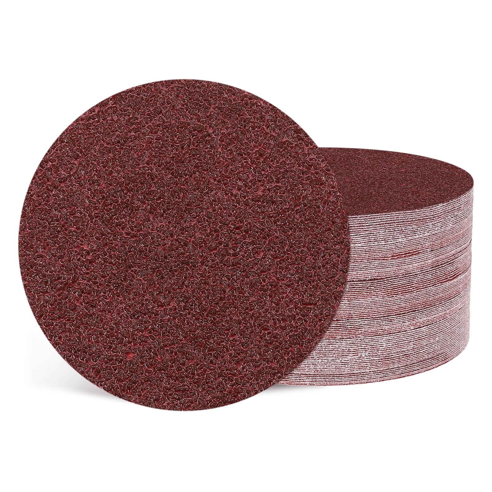 Kozelo 100 Pcs Sanding Discs 76 mm 40 Grit Hook and Loop Random Orbital Sandpapers Suitable for Drywall Sander Wood Metal Furniture, Red — image 1