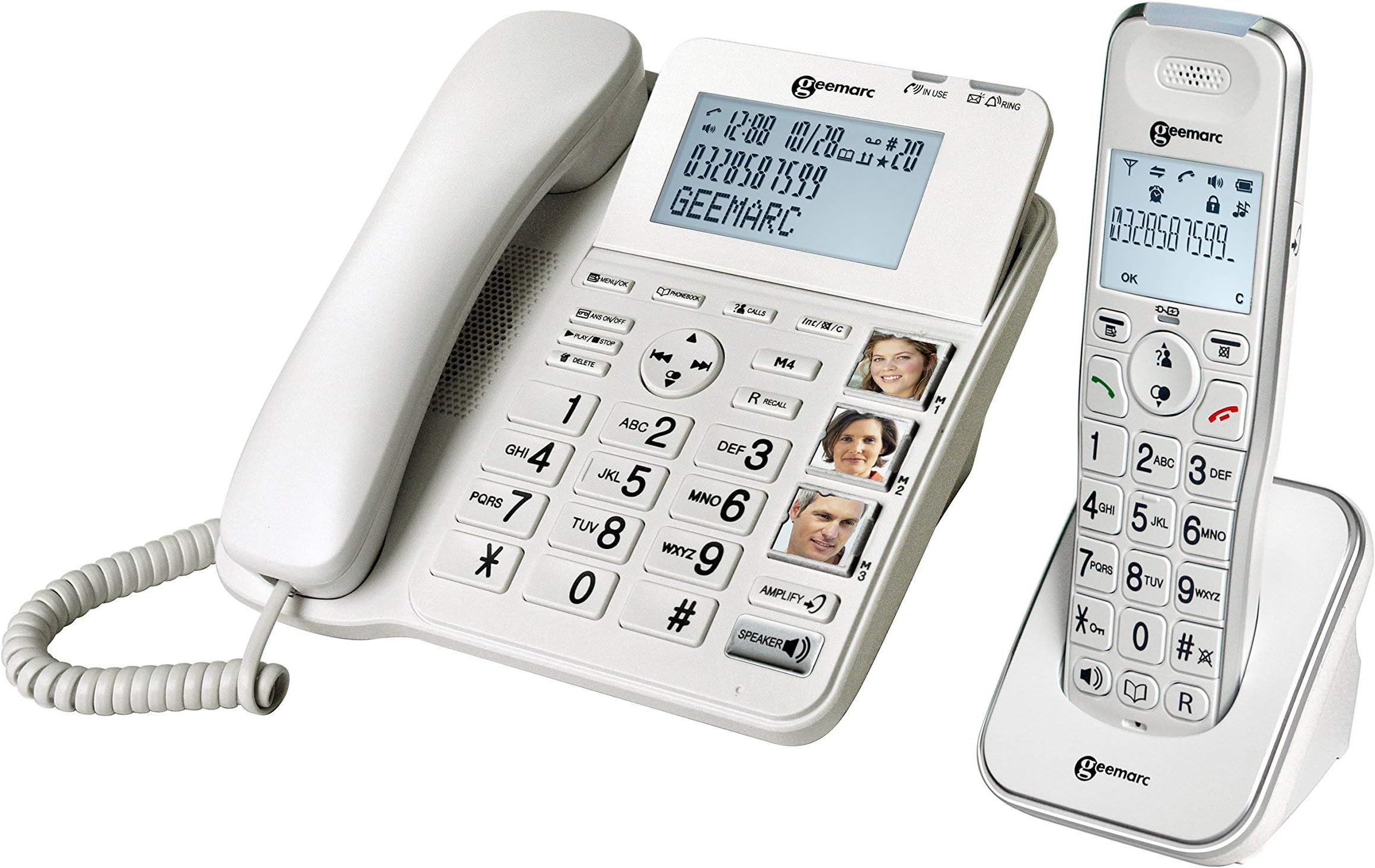 Amplidect 295 Combi - Amplified Corded and Cordless Telephone Set with Answering Machine and Large Buttons for Seniors - Low to Medium Hearing Loss - Hearing Aid Compatible - UK Version