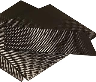 KARBXON â€“ 150mm x 125mm x 1mm â€“ 100% - Pure Carbon Fiber Laminate Plate Panel â€“ Black - 3K Plain Weave - Glossy Surface â€“ for CNC Machining, Drones, Radio Control Cars, Boats â€“ Nano tech Material