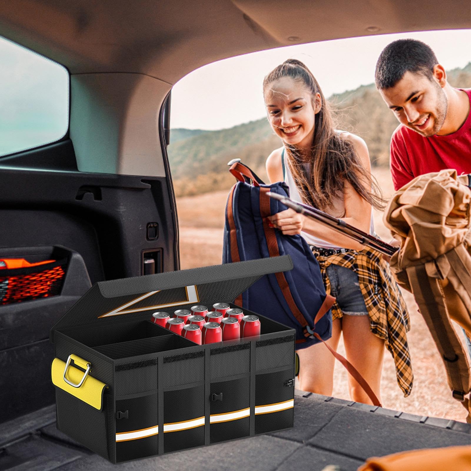 Scatola portaoggetti per bagagliaio, 1/5 pezzi, organizer per letti di camion, organizer per pickup, organizer per bagagliaio auto, pieghevole, multi scomparto per berline, auto, pickup, camion, | camion, organizer per pickup, organizer per bagagliaio aut