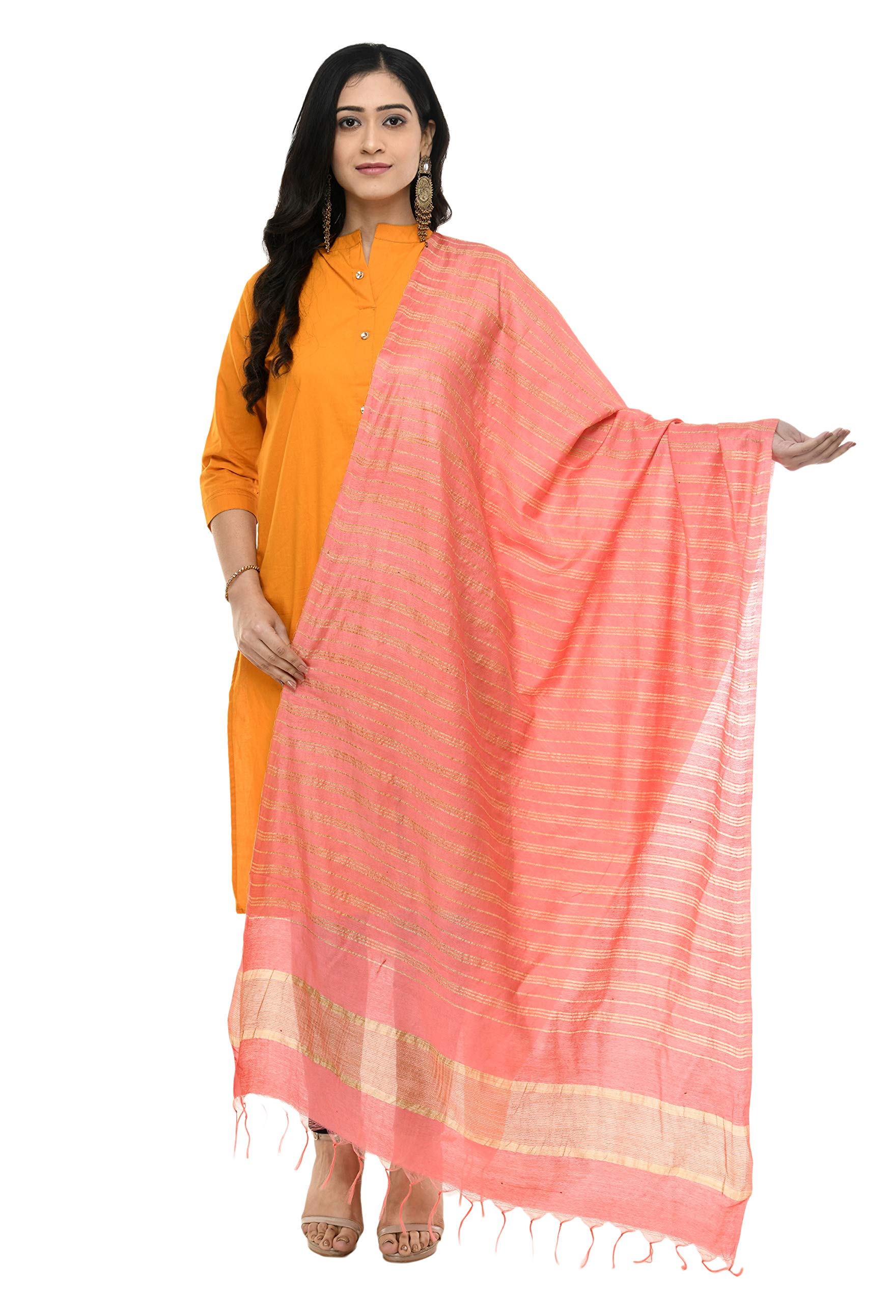 a r silk Women's Self Design Cotton Dupatta (ARS0509_Dark Peach_Free Size)-picture-43