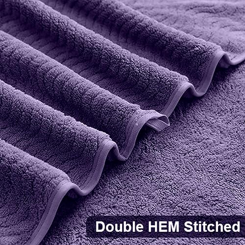 Miniatura 4 de Juego de 4 toallas de baño ultrasuaves de microfibra texturizada, extra grandes, de 35 x 70 pulgadas, de secado rápido, altamente absorbentes,