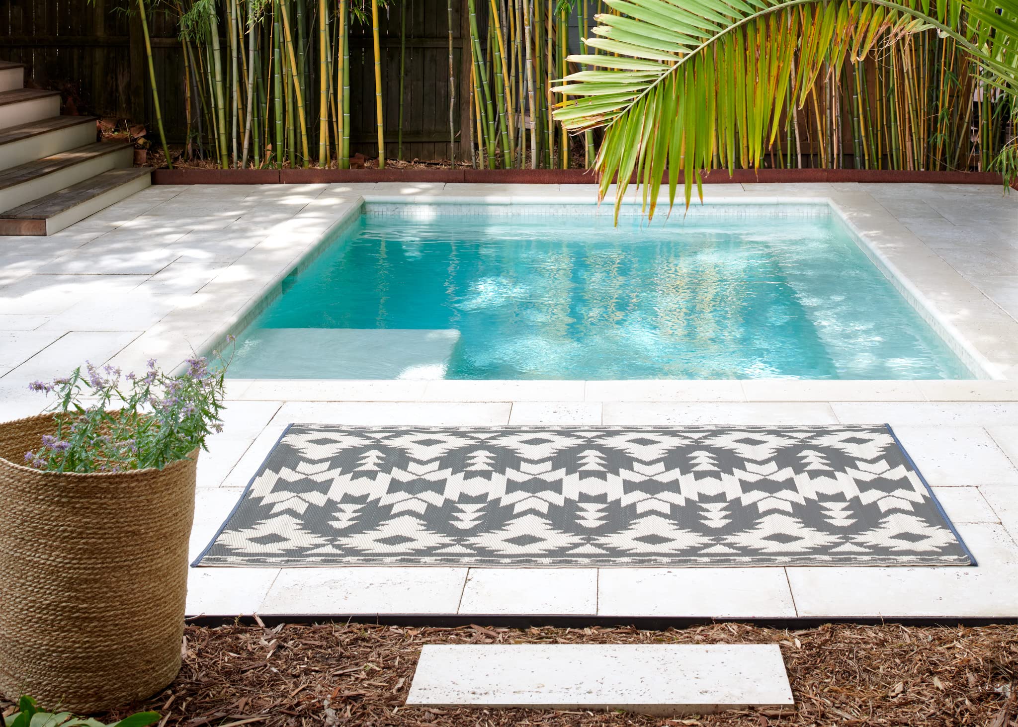 Buy Fab Habitat Southwestern Aztec Neutral Outdoor Rug Waterproof