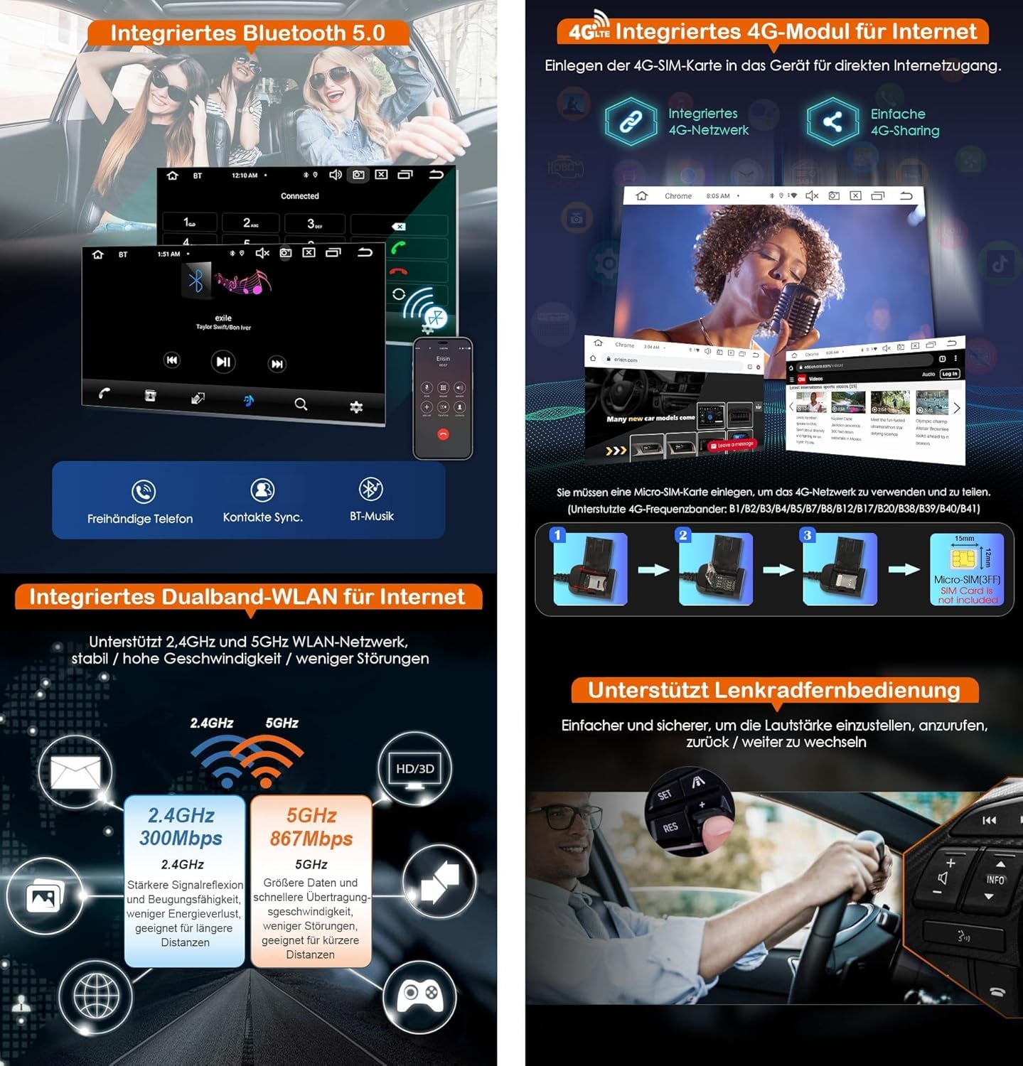Erisin 8-calowe ośmiordzeniowe radio samochodowe z systemem Android 13 DAB+, 4 GB + 64 GB, do Opel Astra H, Corsa D, Zafira, Meriva, Signum, Tigra, Vectra, z nawigacją GPS, CarPlay, Android, Auto WiFi