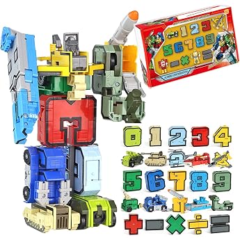 Hyack Transforming Robot Toy, Boys Gift, Children Toy, Combination, Transforming Robot, Numbers, Disassembly, Educational Parallel Import