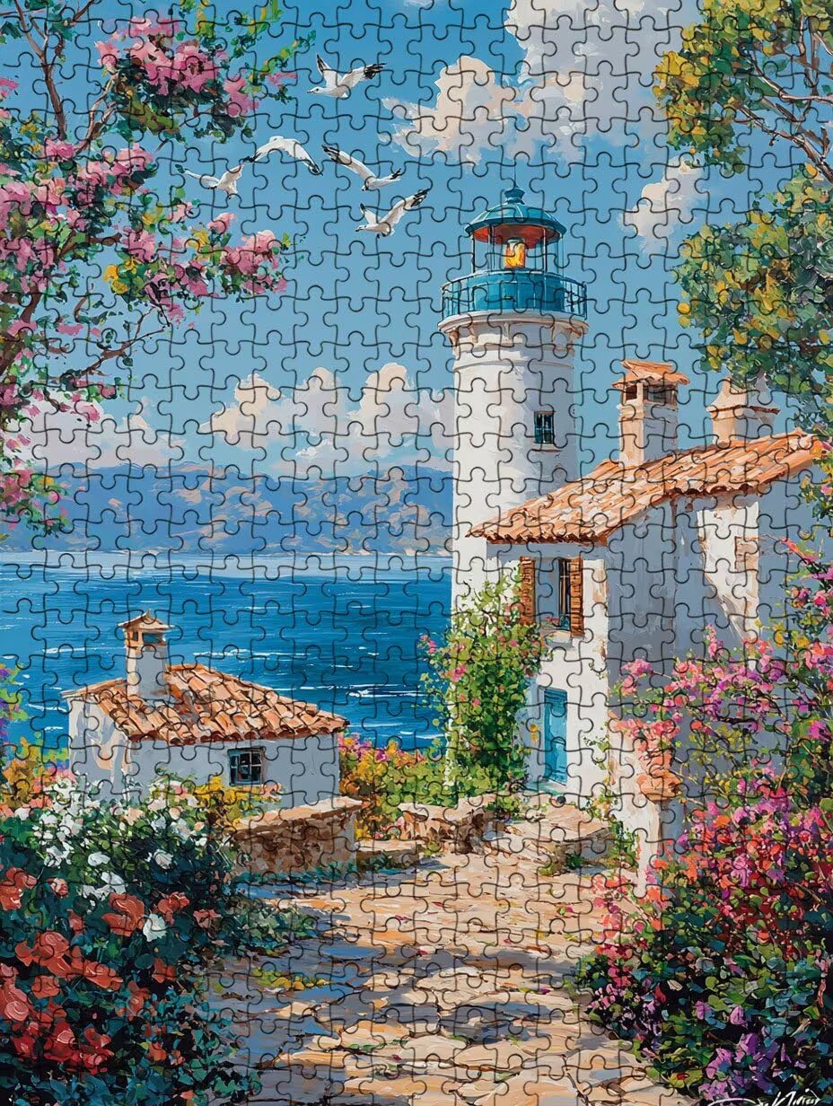 Puzzle 6000 Pezzi, Piccola Isola Gabbiani 3D Puzzle per Adulti Impegnativo, Educa Puzzles Artistico, Divertente E Stimolante Puzzles Decorativo per La Famiglia, Regalo e Decorazione Pareti DX0YL6-930